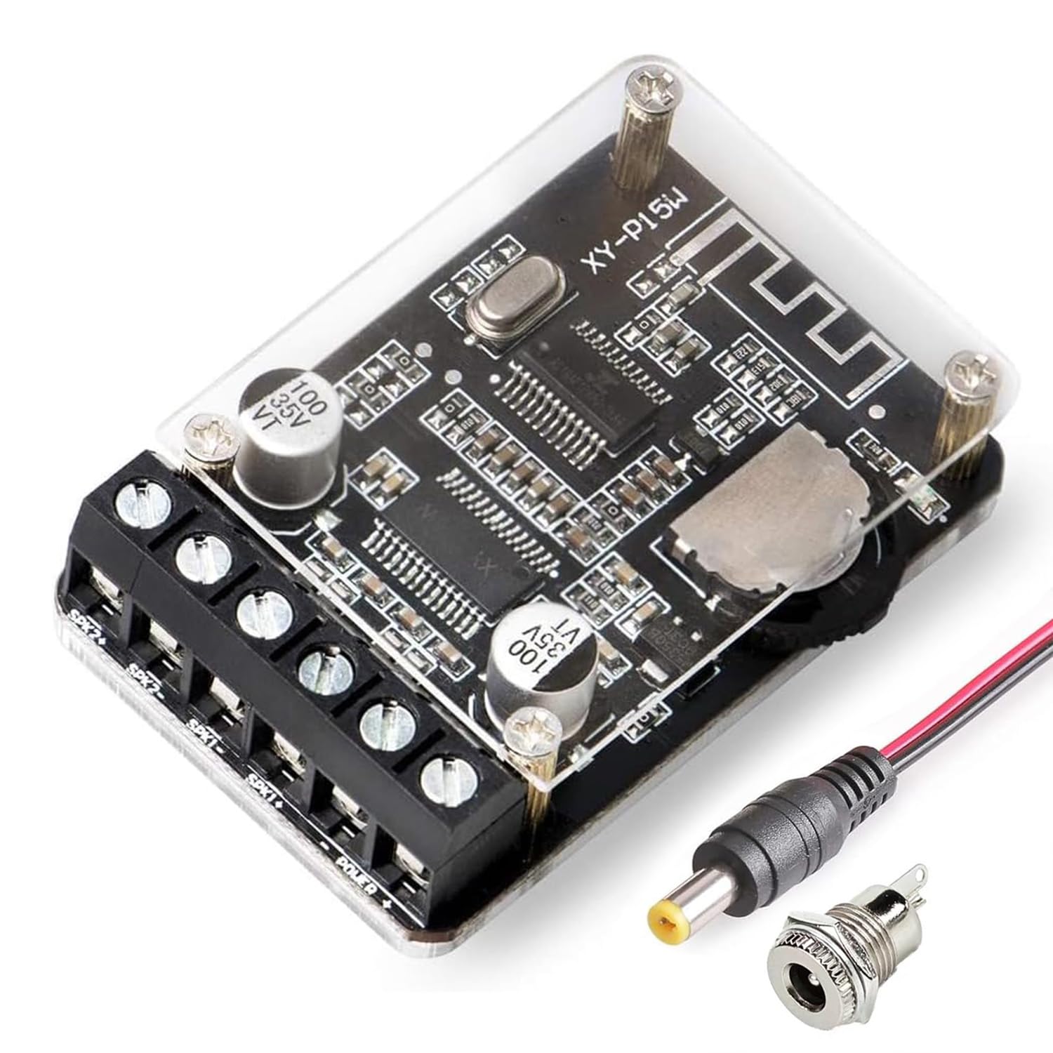 Damgoo Audio Amplifier Board With Bt 5.0, 10W 15W 20W 2.0 Dual Channel Stereo Wireless Mini Amp Module With Protective Shell