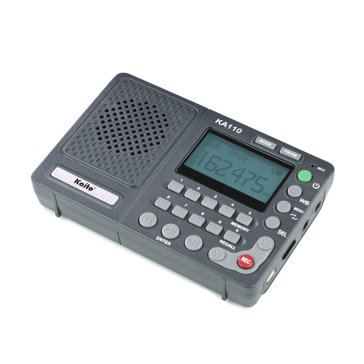 Kaito Ka110 Compact Digital Am/Fm Noaa Weather Radio And Mp3 Player With Micro-Sd Card Reader
