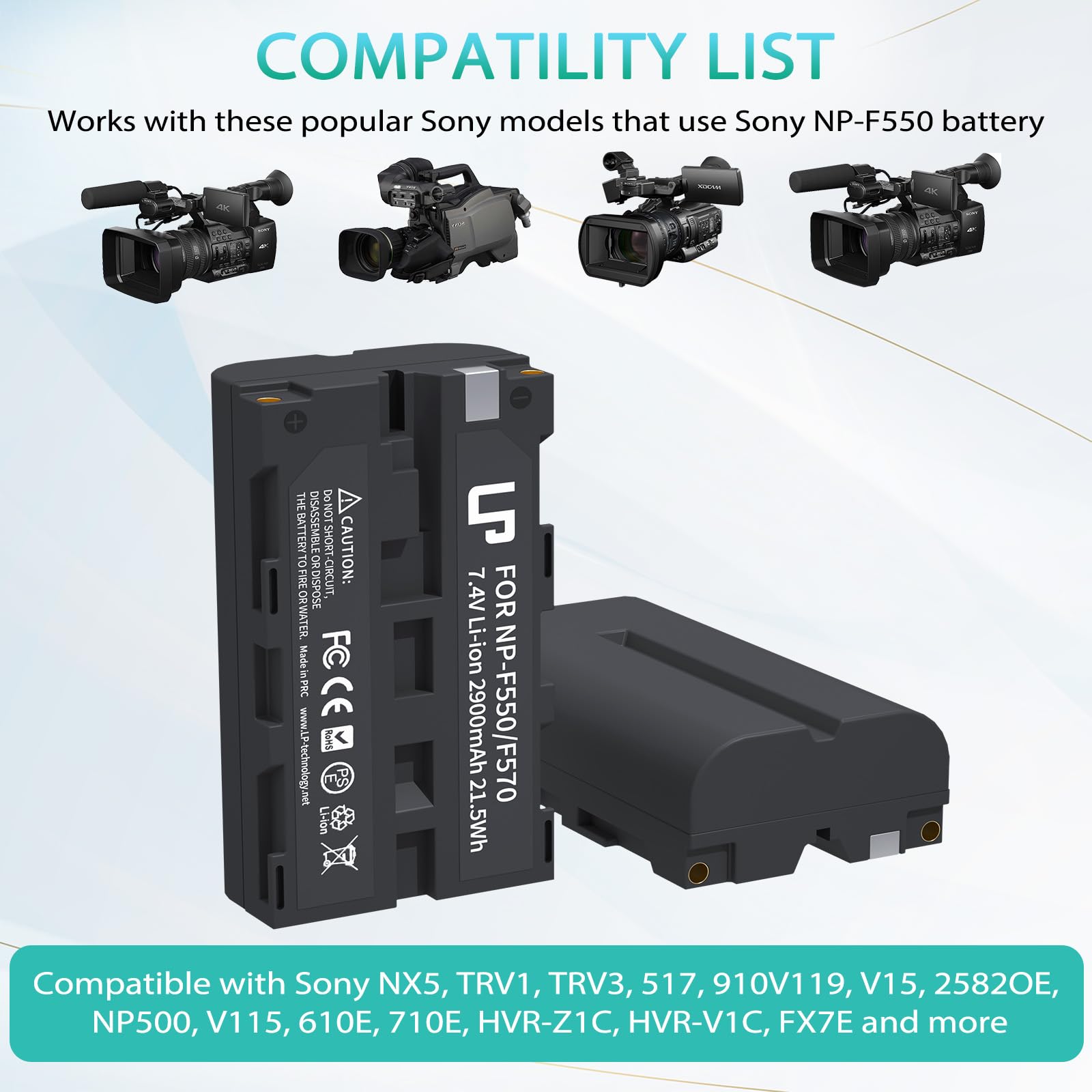 Lp Np F550 Battery Pack, 2 Pack Replacement Battery, Compatible With Ccd Sc5, Ccd Sc55, Cd Sc65, Ccd 7R910, Cd Tr917, Ccd Trv120