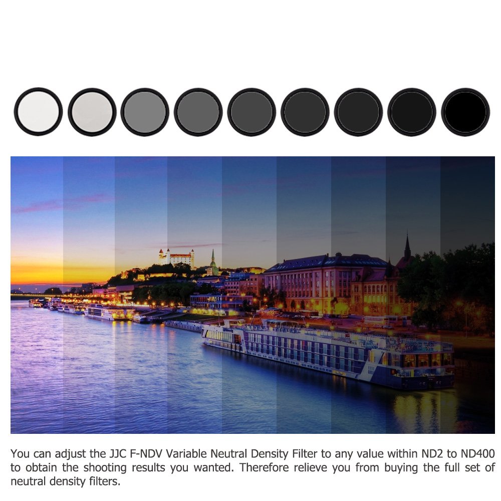Jjc 49Mm Variable Neutral Density Filter Nd2 To Nd400, Slim Fader Nd Filter For Canon Eos M6, M6 Mark Ii, M5, M50, M50 Mark Ii,