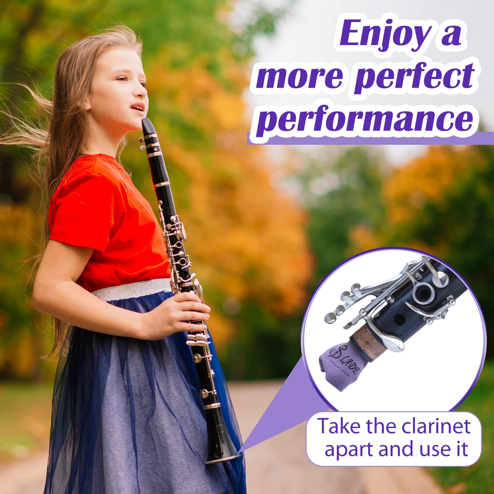 4 Pcs Clarinet Swab Cloth Clarinet Cleaner Clarinet Cleaning Cloth Swab For Inside Tube Suitable Clarinet Piccolo Flute Sax Saxo