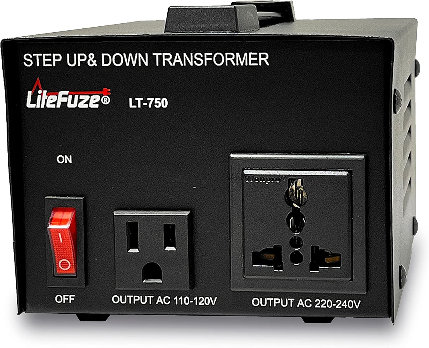 LiteFuze 750 Watt Voltage Converter Transformer Step Up/Down - 110v to 220v / 220v to 110v Power Converter - Fully Grounded Cord