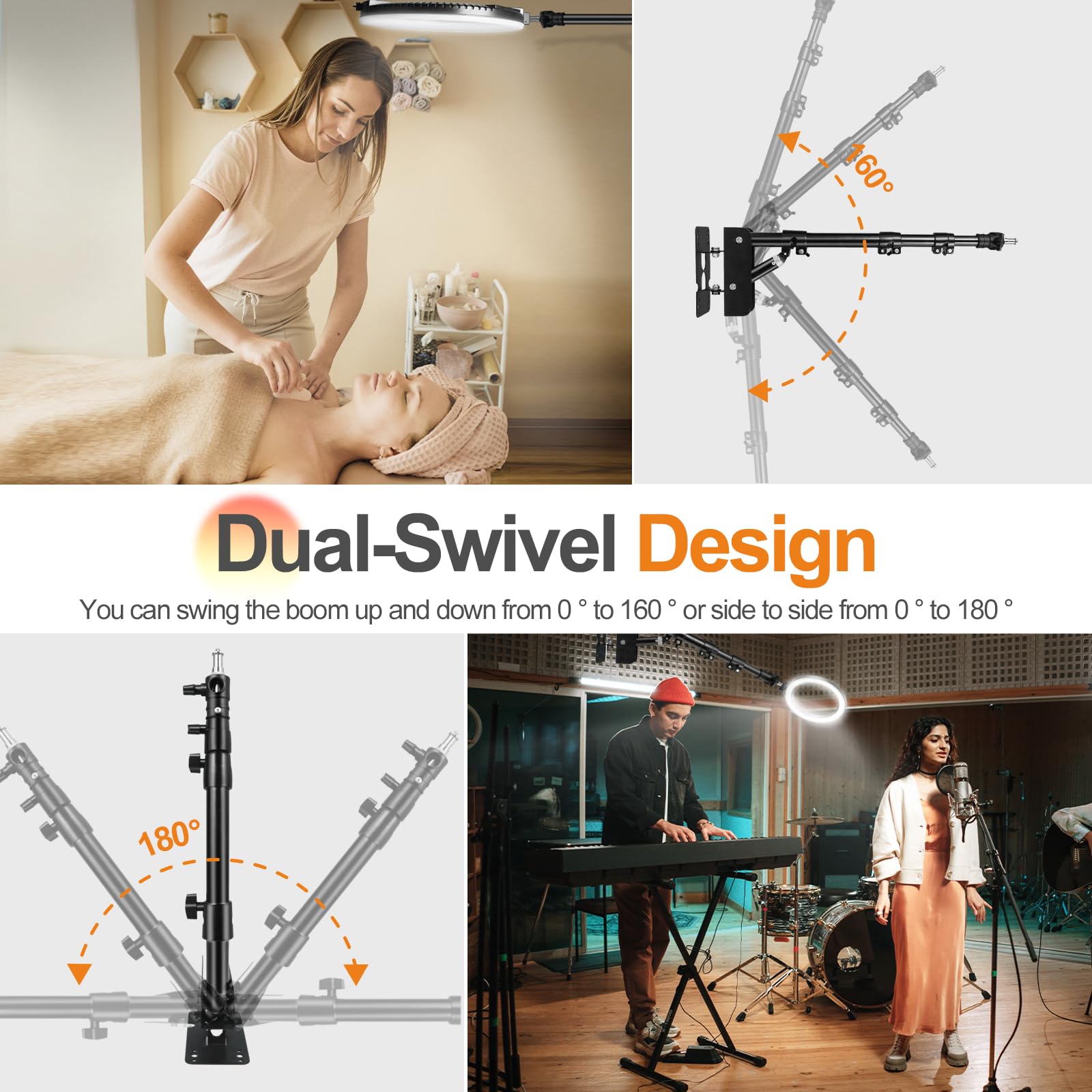 Fotoumgl Ring Light Wall Mount  41.7In/106Cm, Adjustable Wall Mount Triangle Boom Arm With 180 Flexible Rotation, For Photograph