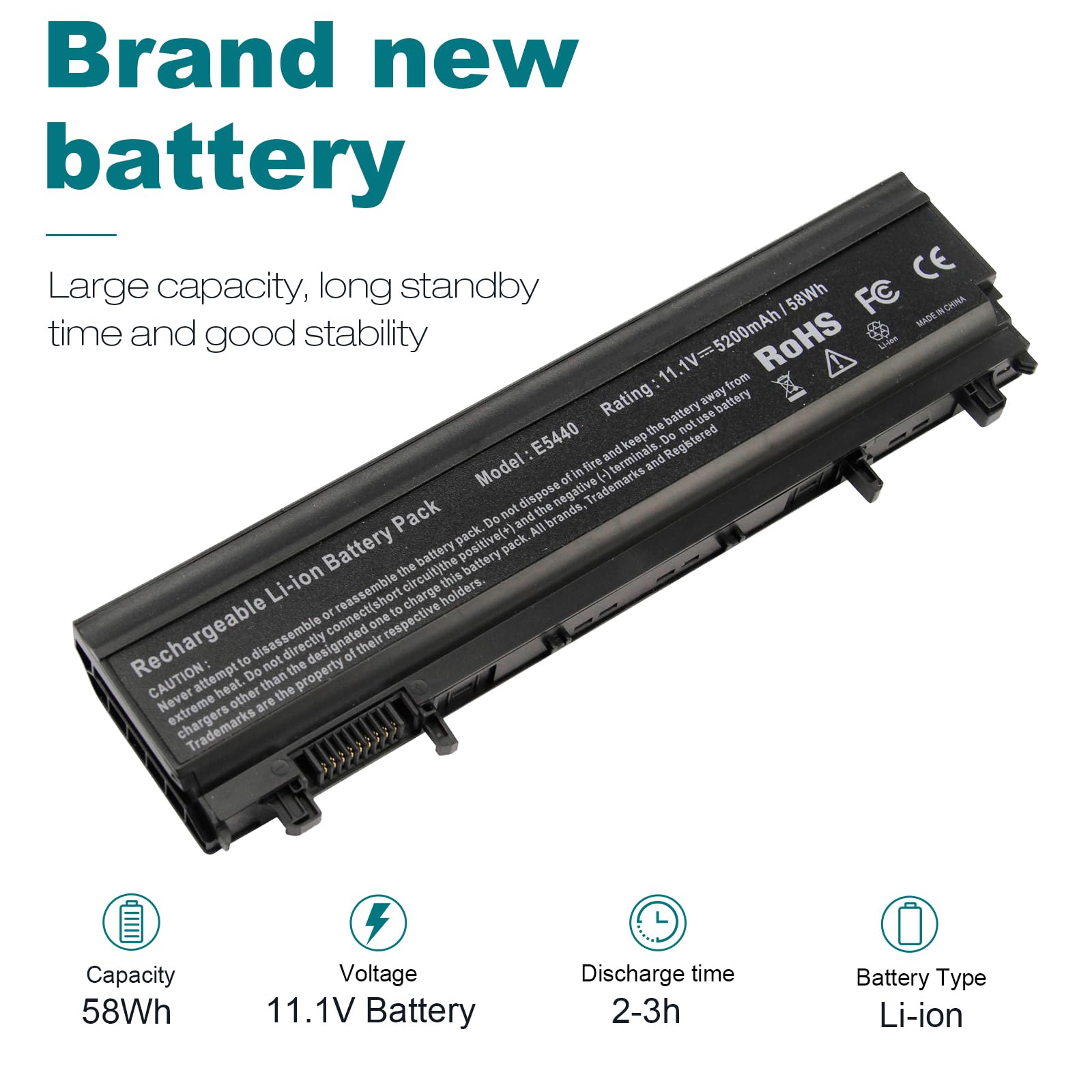 Asuncell Laptop Battery For Dell Latitude E5440 E5540 Battery Type Vvonf Vv0Nf N5Yh9 Cxf66 F49Wx 0K8Hc 1N9C0 451 Bbie 11.1V 58Wh