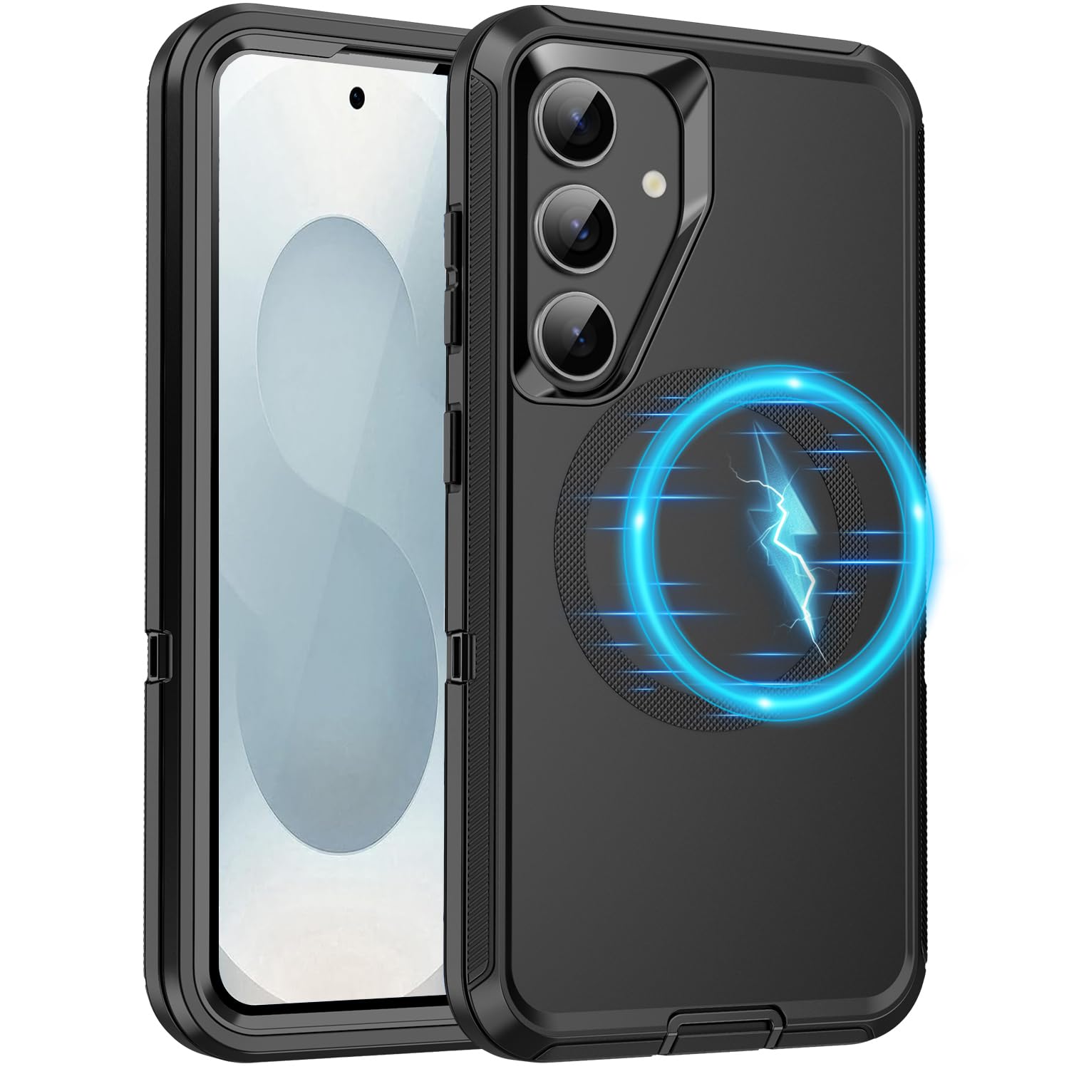 J-NIFB for Galaxy S25/S24 Case [Compatible with MagSafe] [Shockproof] [3-Layer] Full Body Protection Rugged Heavy Duty Cover Cas
