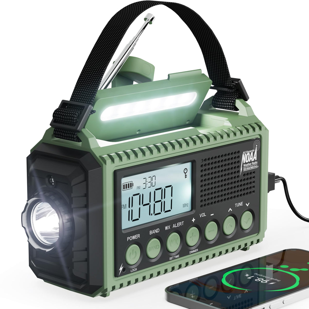 12000 Emergency Radio, Noaa Weather Radio With Am/Fm/Noaa/Sw,Sos Battery Operated Radio,5 Way Powered Emergency Hand Crank Radio