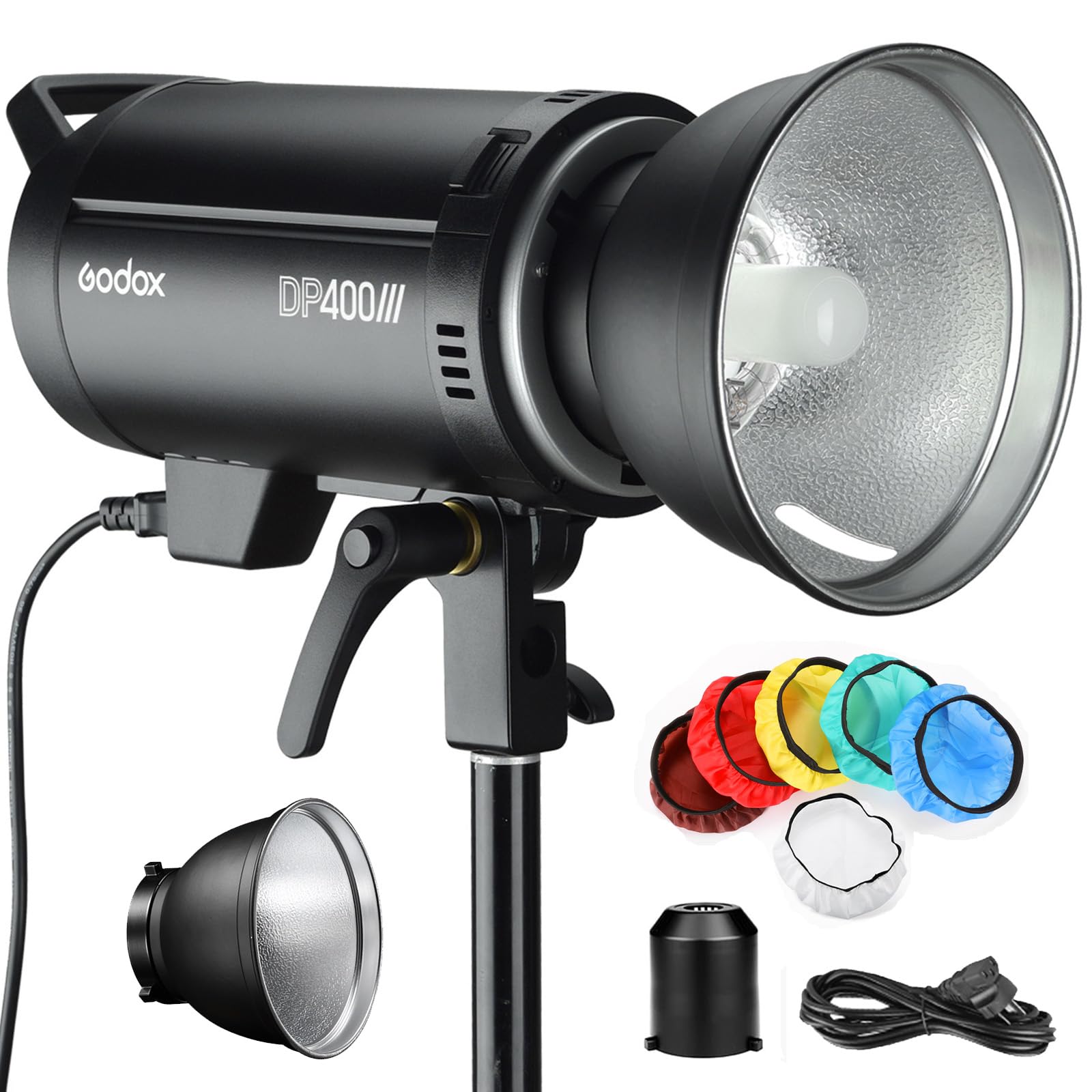 Godox Dp400Iii Studio Flash 400W 5600K Bowens Mount Strobe Light With Standard Reflector 6 Colors Soft Cloth For Wedding Portrai