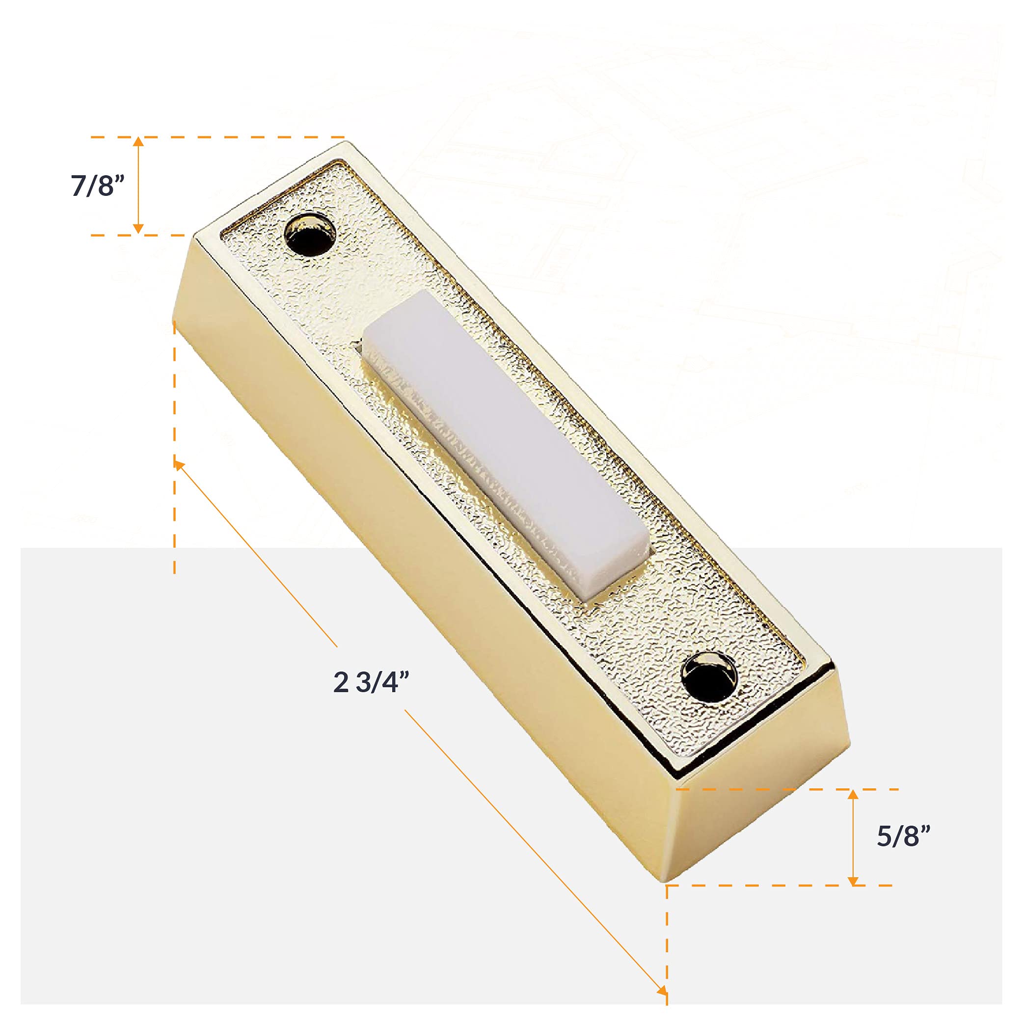 Newhouse Hardware Two Note Electric Door Bell Chime Kit With 16V/10 Va Transformer & Surface Mount Lighted Push Buttons, White
