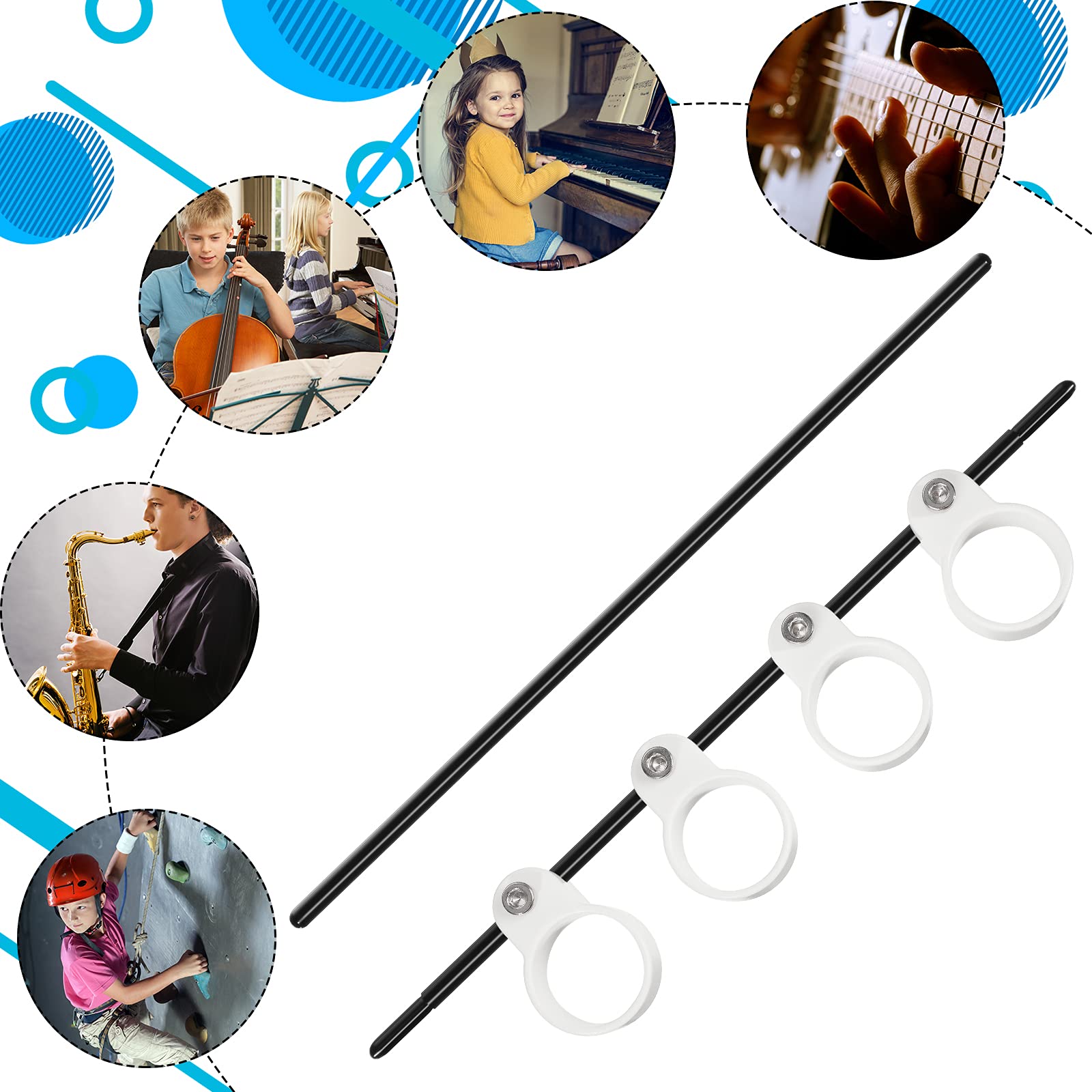 2 Pieces Finger Expander Finger Trainers Multifunctional Thumb Expansion Guitar Stretcher Portable Musical Instrument Accessorie