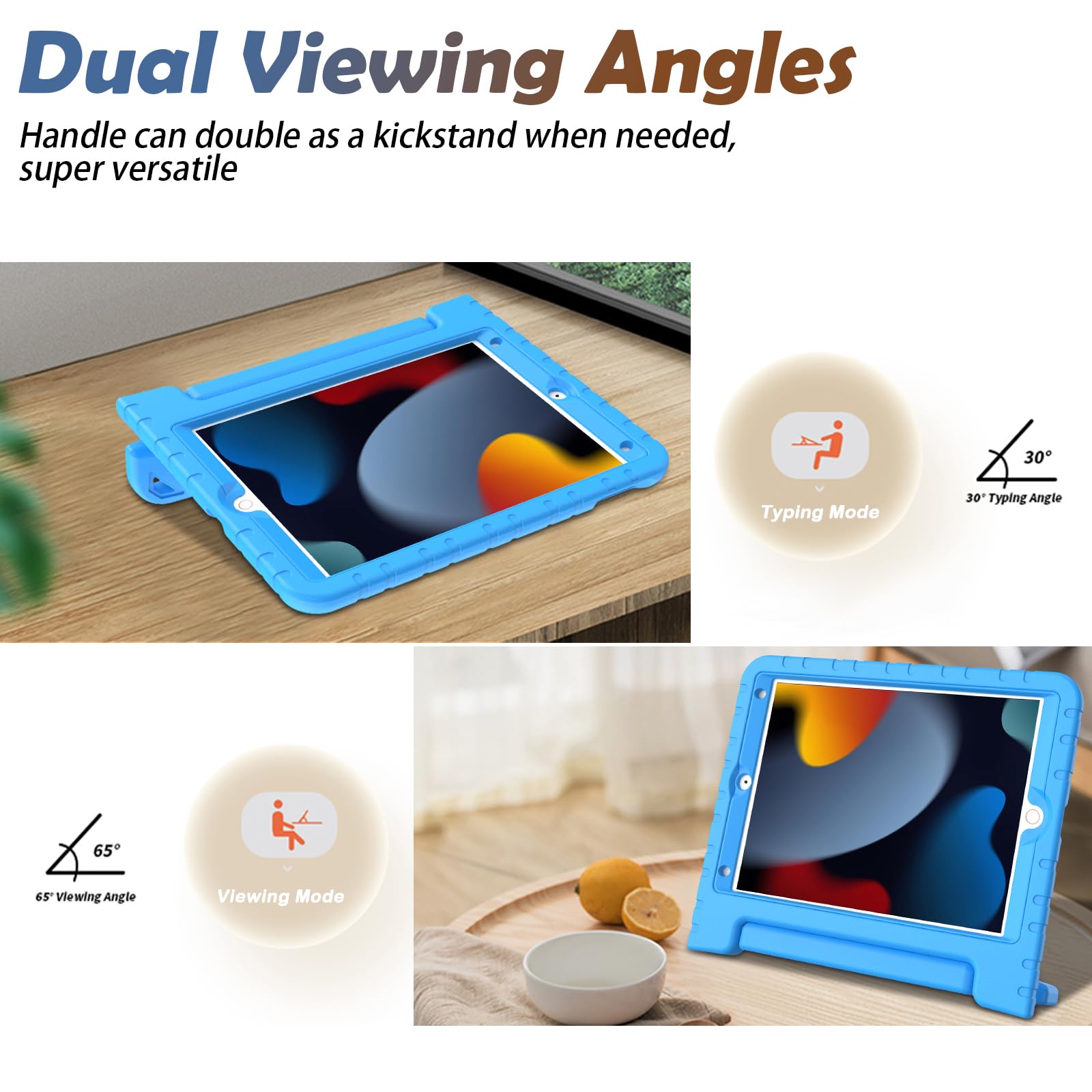 Ltrop Kids Case For Ipad 9Th/ 8Th/ 7Th Generation (2021/2020/ 2019), Ipad 10.2 Case For Kids, Shockproof Handle Stand Case For I