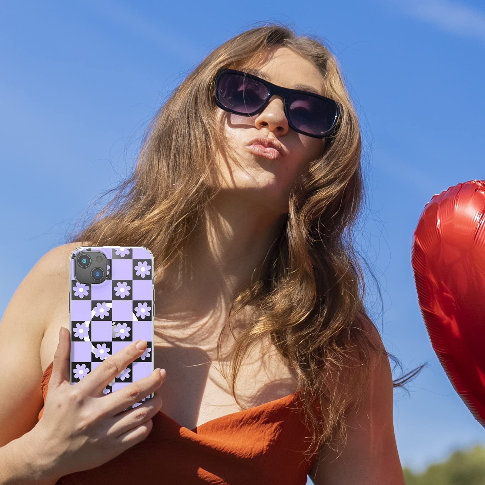 Mybat Pro Magnetic Slim Clear Case For Iphone 14 Plus Case 6.7, Compatible With Magsafe, Cute Crystal Mood Series For Women Girl