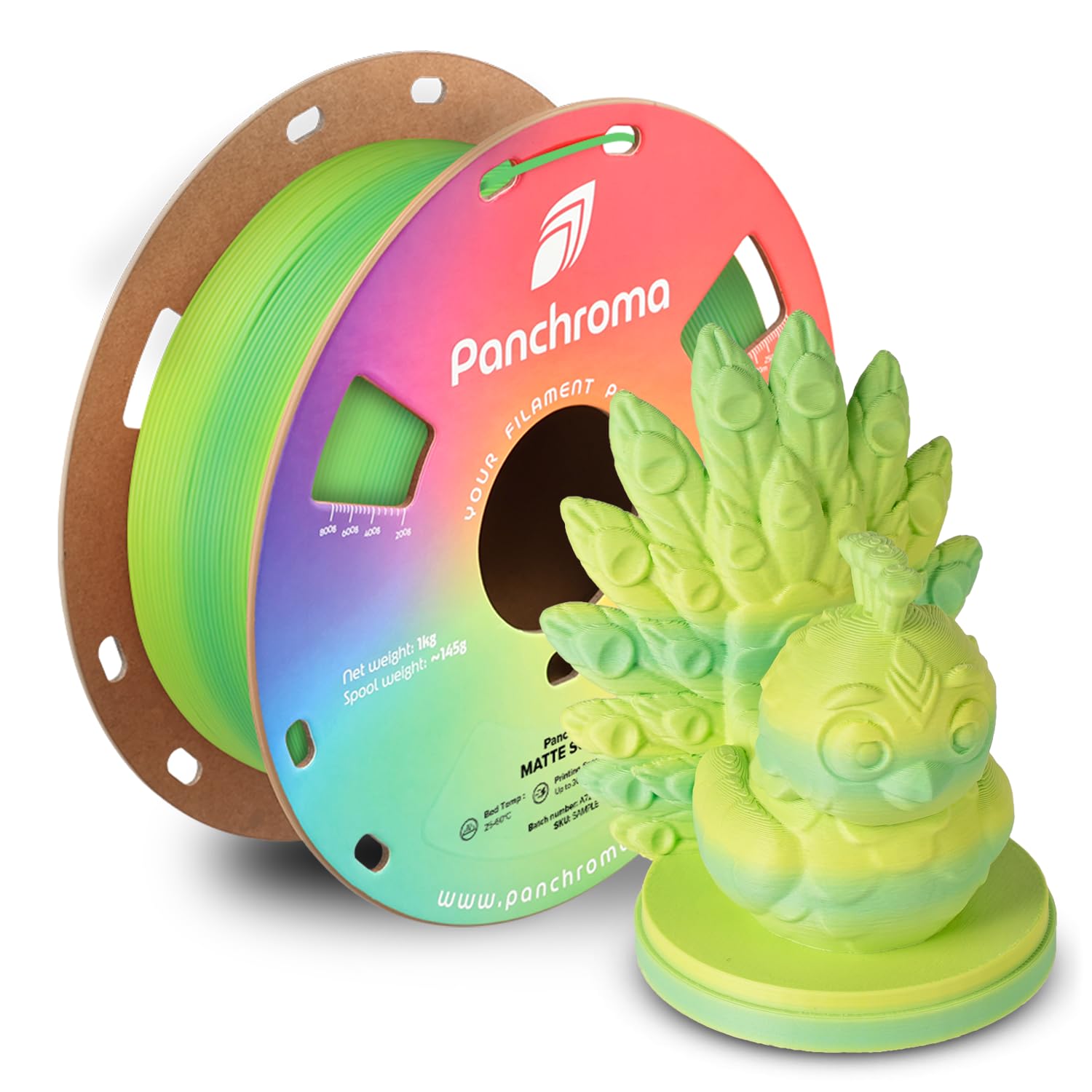Polymaker Panchroma Gradient Matte PLA Filament, Multicolor Gradient Matte Summer 1.75mm 3D Printing Filament, 3D Printer PLA Fi