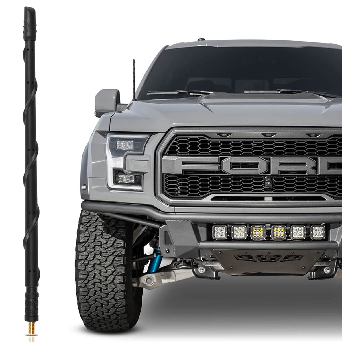 Vofono 13 Inch Antenna For Ford F150 2009 2024 Ford 250 F350 2017 2024, New Spiral Flex Rubber Truck Antenna Replacement, Ford F150 F250 F350 Accessories