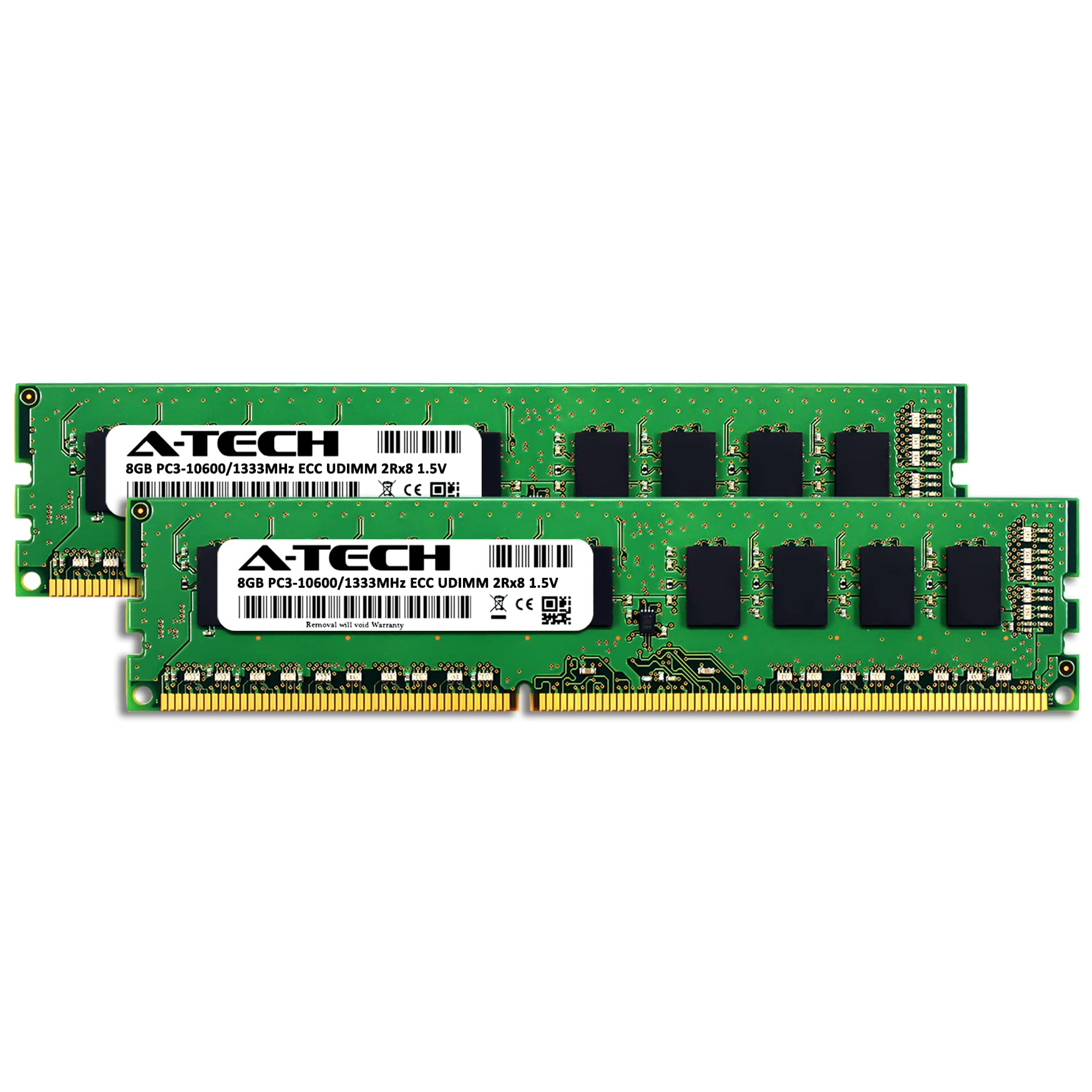 A-Tech Server 16Gb Kit (2 X 8Gb) 2Rx8 Pc3-10600E Ddr3 1333Mhz Ecc Unbuffered Udimm 240-Pin Dual Rank Dimm 1.5V Workstation Serve