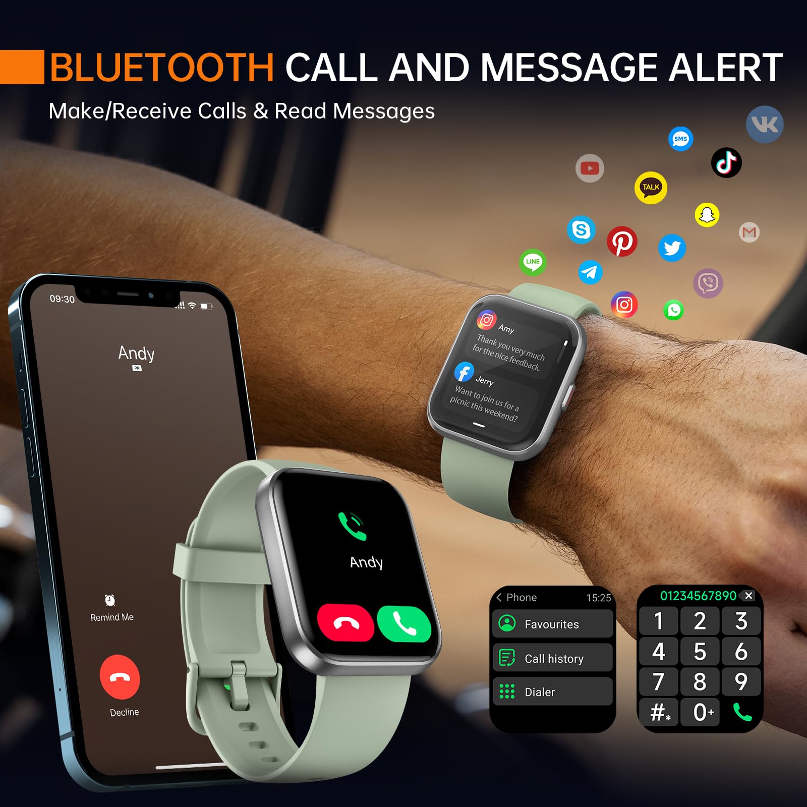 Aeac Smart Watch Fitness Watch For Men Women, Alexa Built-In & Stable Bluetooth Call, 100 Sports, Ip68 Waterproof Smartwatches F