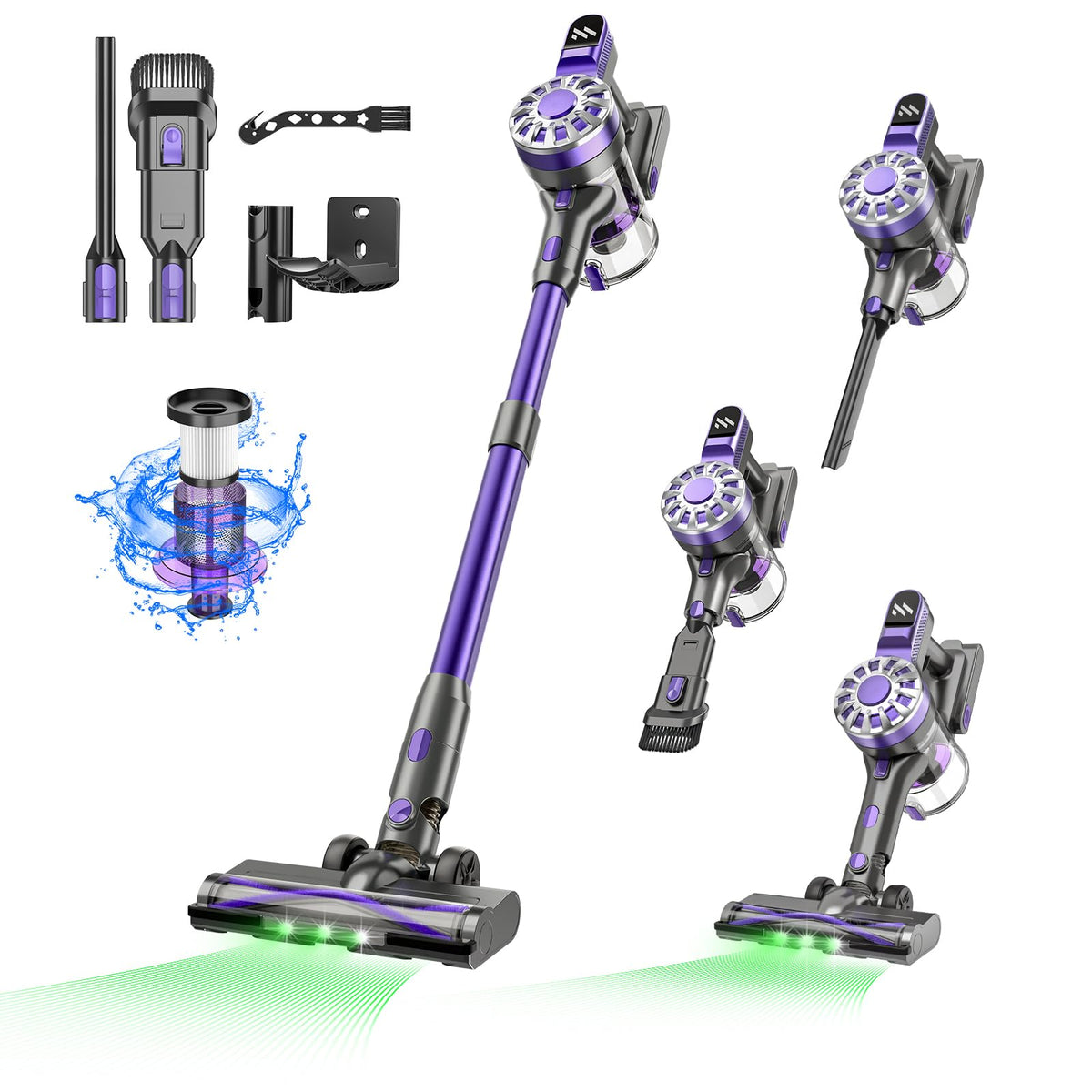 Omeser Cordless Vacuum Cleaner, Cordless Stick Vacuum Cleaner 33Kpa Powerful Suction, Recahrge Battery, 6 In 1 Lightweight And Q
