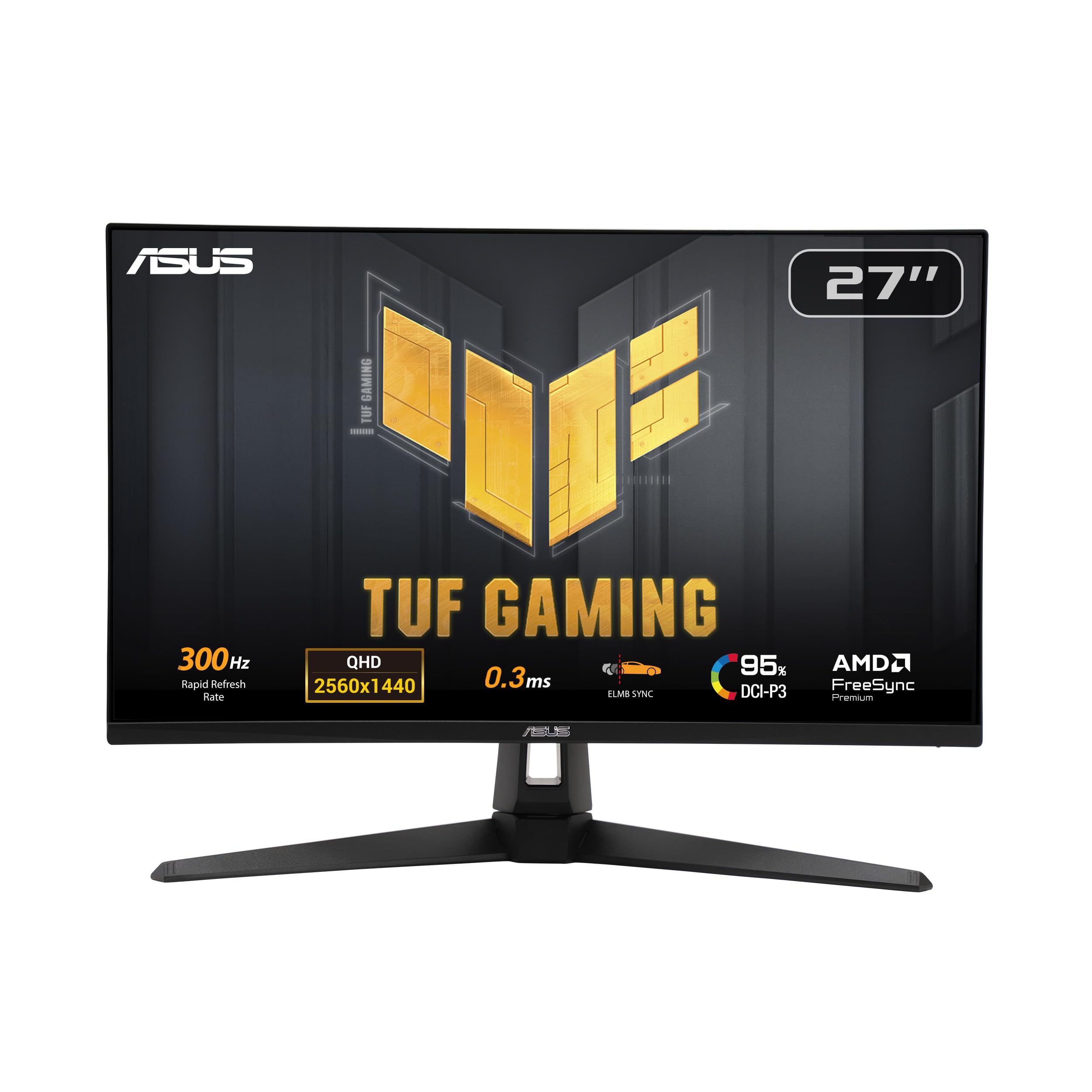 ASUS TUF Gaming 27    1440P Monitor (VG27AQM5A) - QHD (2560x1440), 300Hz, Fast IPS, Extreme Low Motion Blur Sync, 0.3ms, Speaker