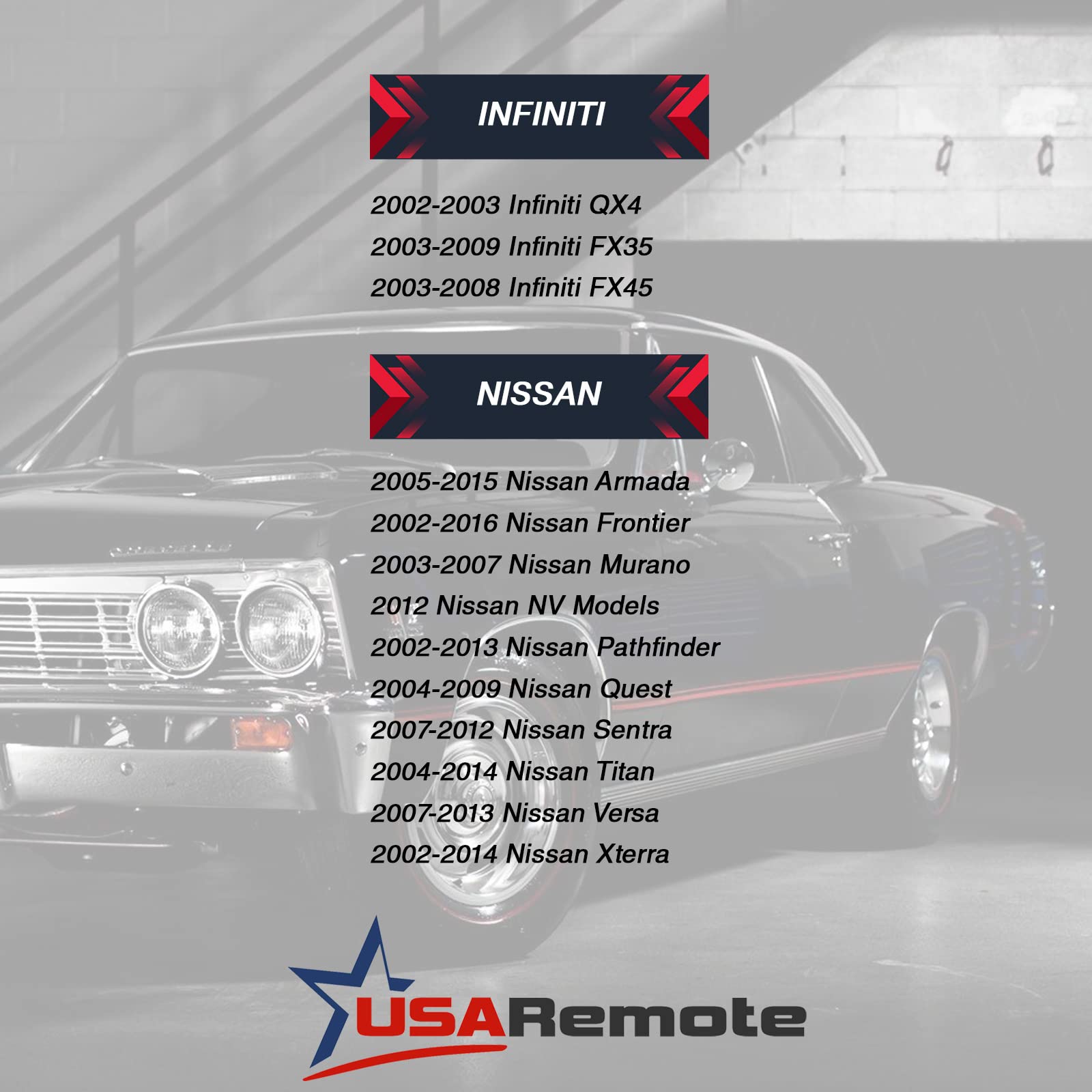 Key Fob Keyless Entry Remote Fits Nissan Frontier Armada Murano Pathfinder Quest Sentra Titan Versa Xterra/Infiniti Qx4 Fx35 Fx4