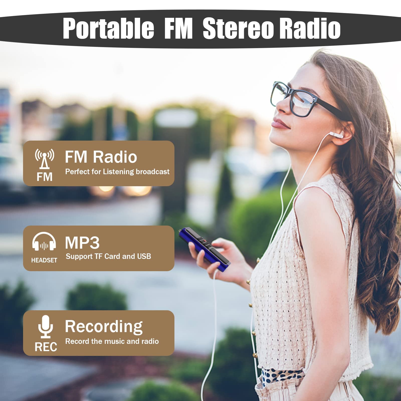 Leting Portable Radio With Mp3 Speaker, Radios Porable Fm, Radio Support Tf Card/Usb/Music Recording, Emergency Radio Rechargeab