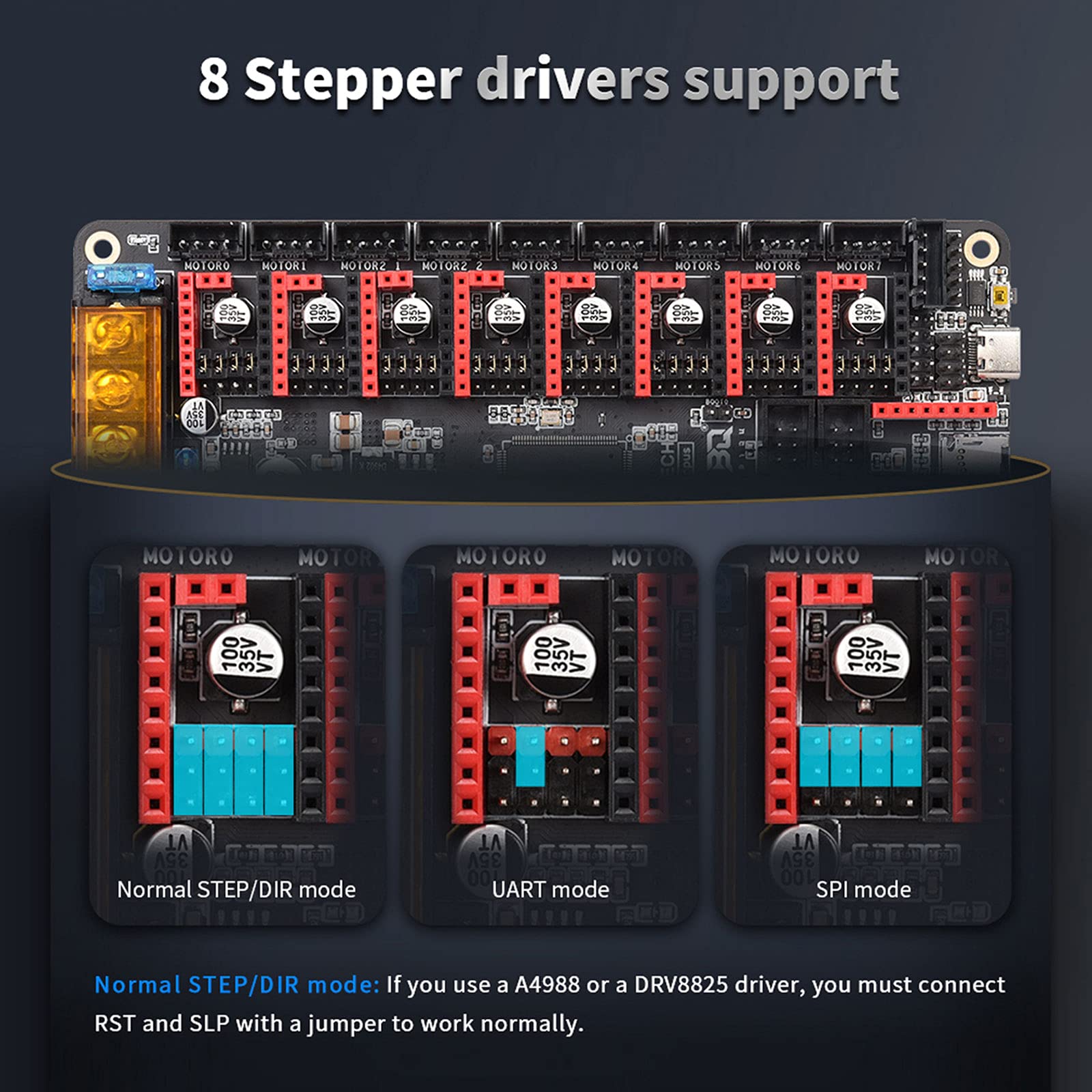 Bigtreetech Octopus V1.1 Control Board 32Bit Silent Board Compatible Tmc2209, Tmc2240, Tmc2208, Tmc5160 Stepper Driver, Support