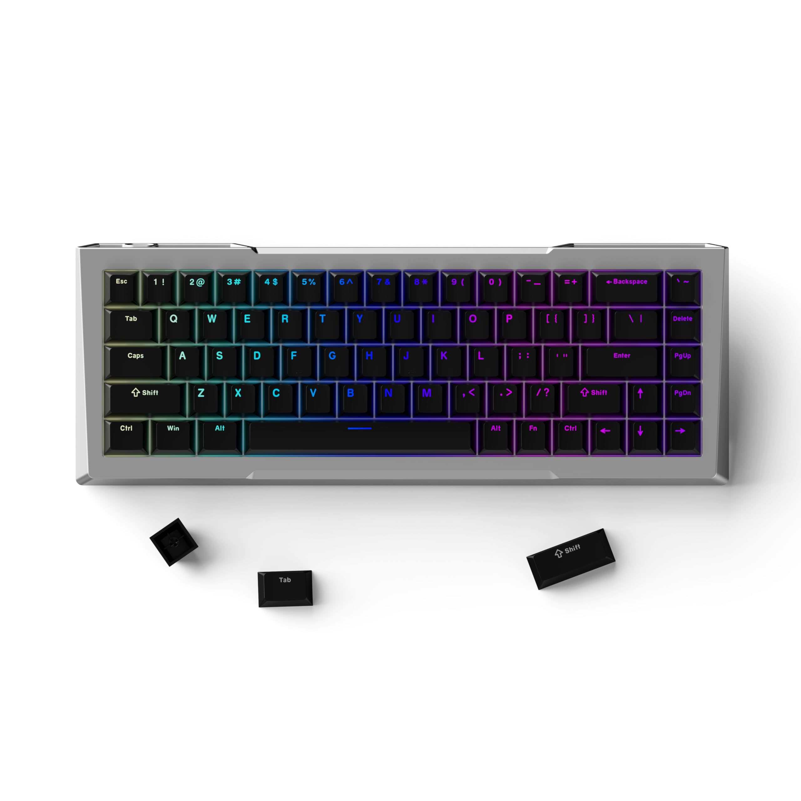 Pwnage Full Pbt Keycap Set   Double Shot Pbt Shine Through Full Keyboard Keycaps (Black)