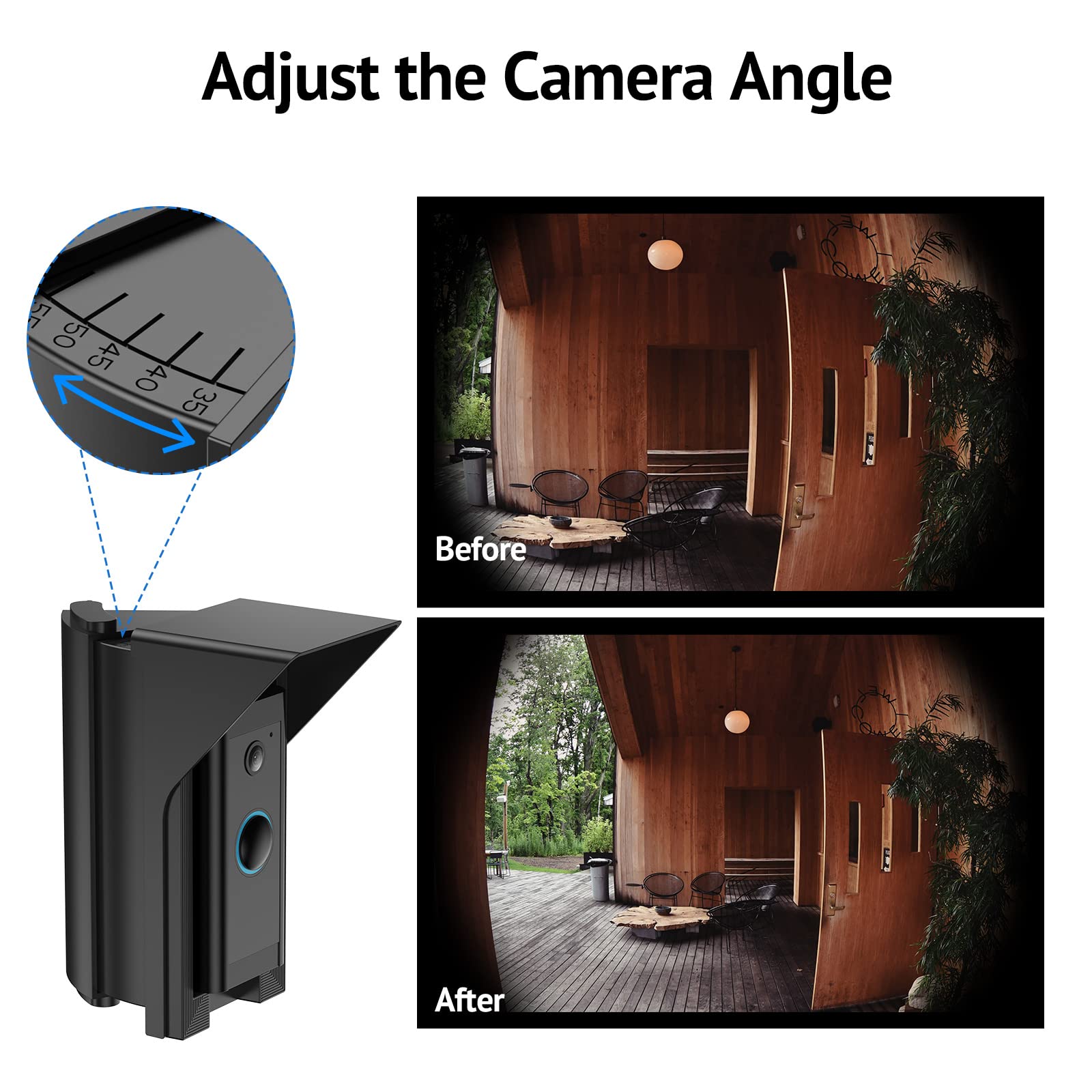 Ayotu Waterproof Adjustable 30 To 60 Degree Angle Mount For Blink Video Doorbell, Nest Doorbell (Wired), Video Doorbell Wired/Pr