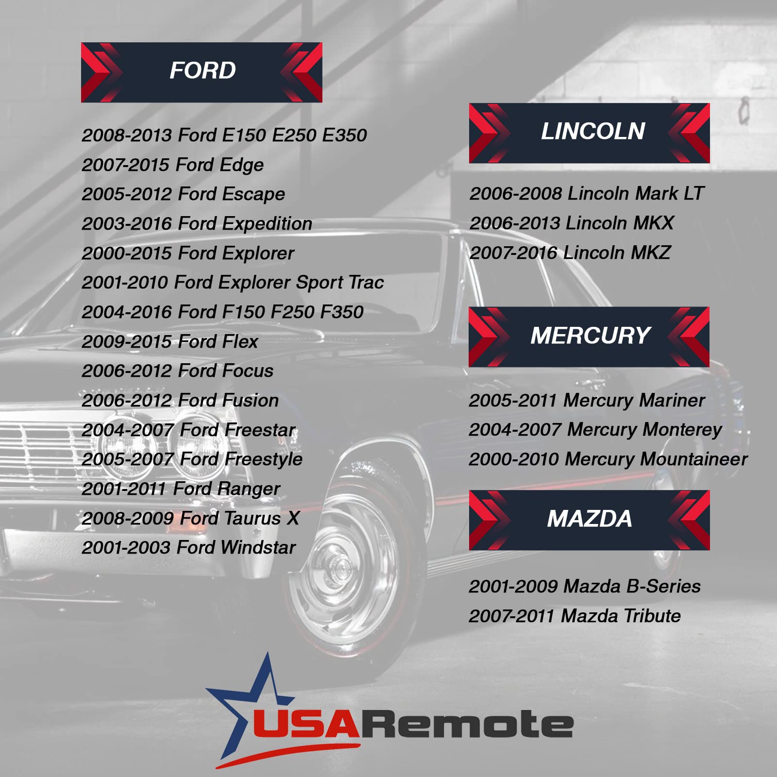 Car Key Fob Keyless Entry Remote Fits Ford, Lincoln, Mercury, Mazda (Cwtwb1U793 3 Btn)   Guaranteed To Program