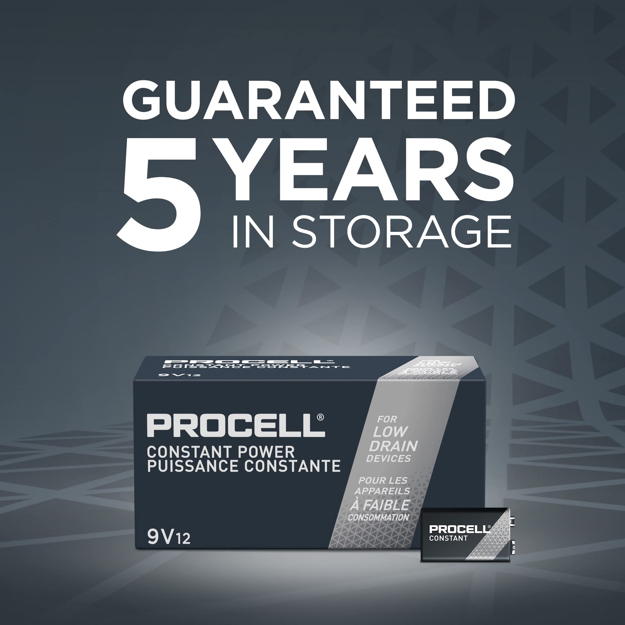 Procell Constant 9V Long Lasting Alkaline Batteries (72 Pack), 5 Year Shelf Life, Bulk Value Pack For Consistent Moderate Drain