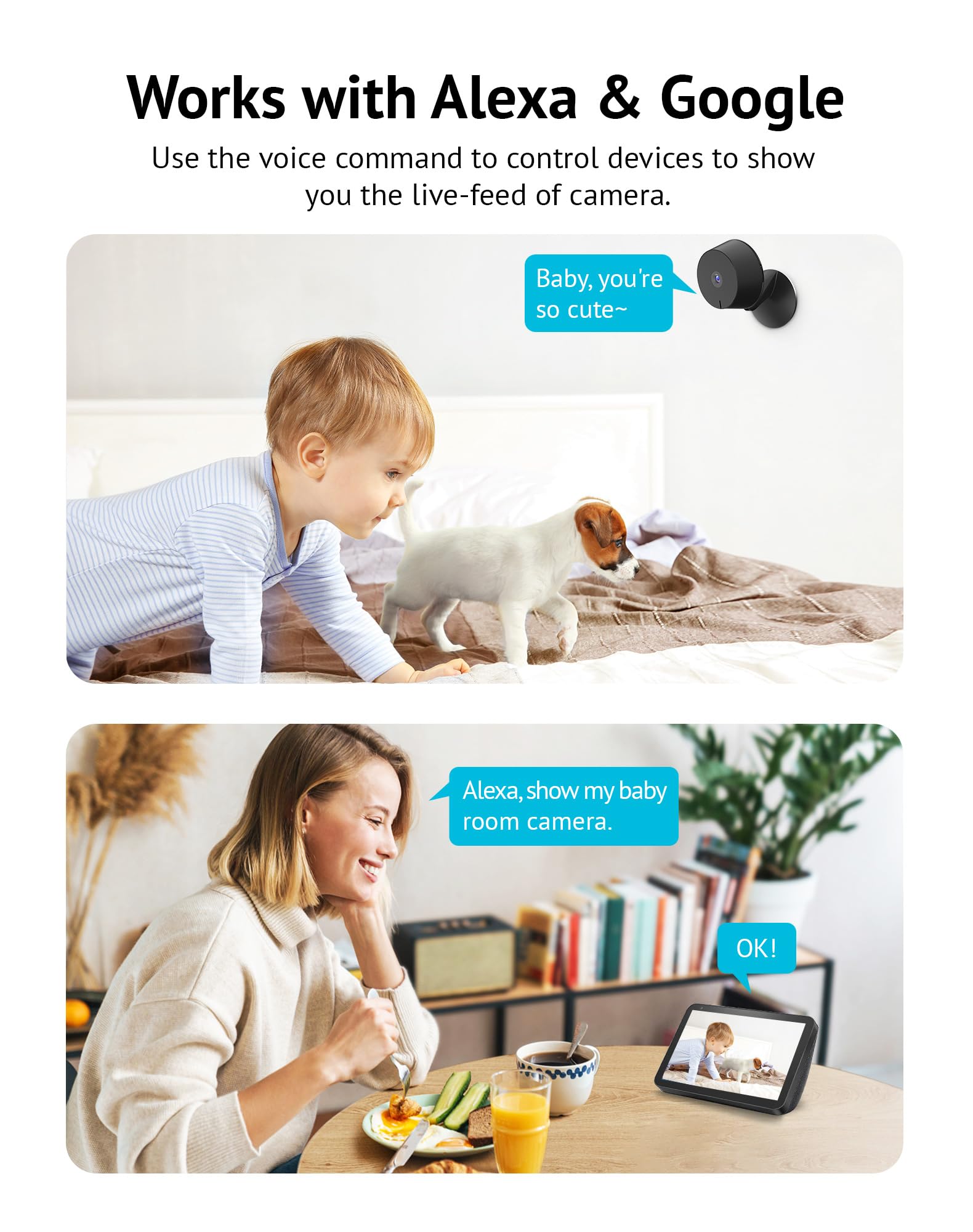 Laview 4Mp 2K Cameras For Home Security Indoor, 5G& 2.4Ghz Home Security Camera For Baby/Elder/Pet/Nanny,Baby Cam Starlight Sens