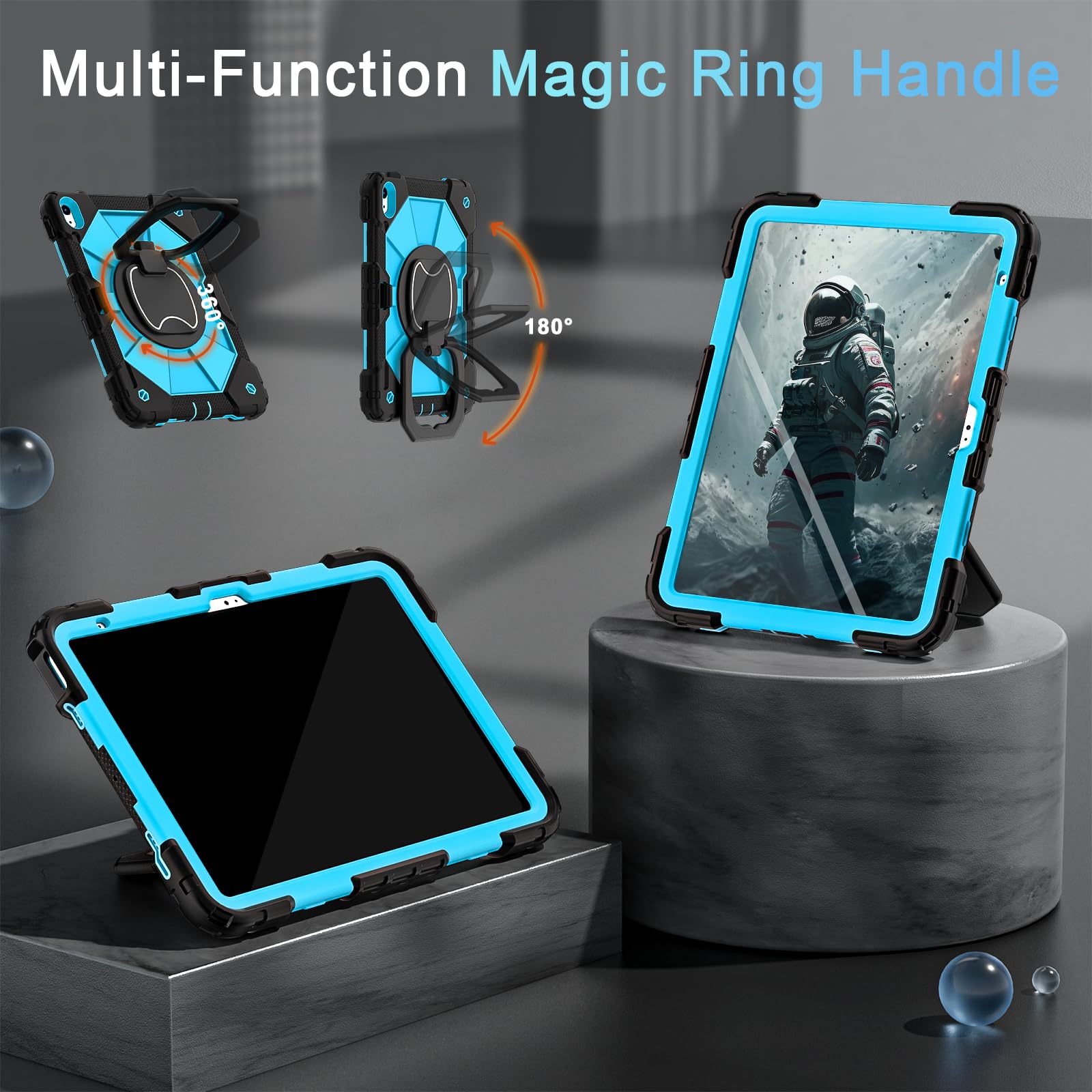 Auizotl Case For Ipad 10Th Generation 10.9 Inch With Screen Protector/360 Rotating Stand/Shoulder Strap/Pencil Holder,Military G