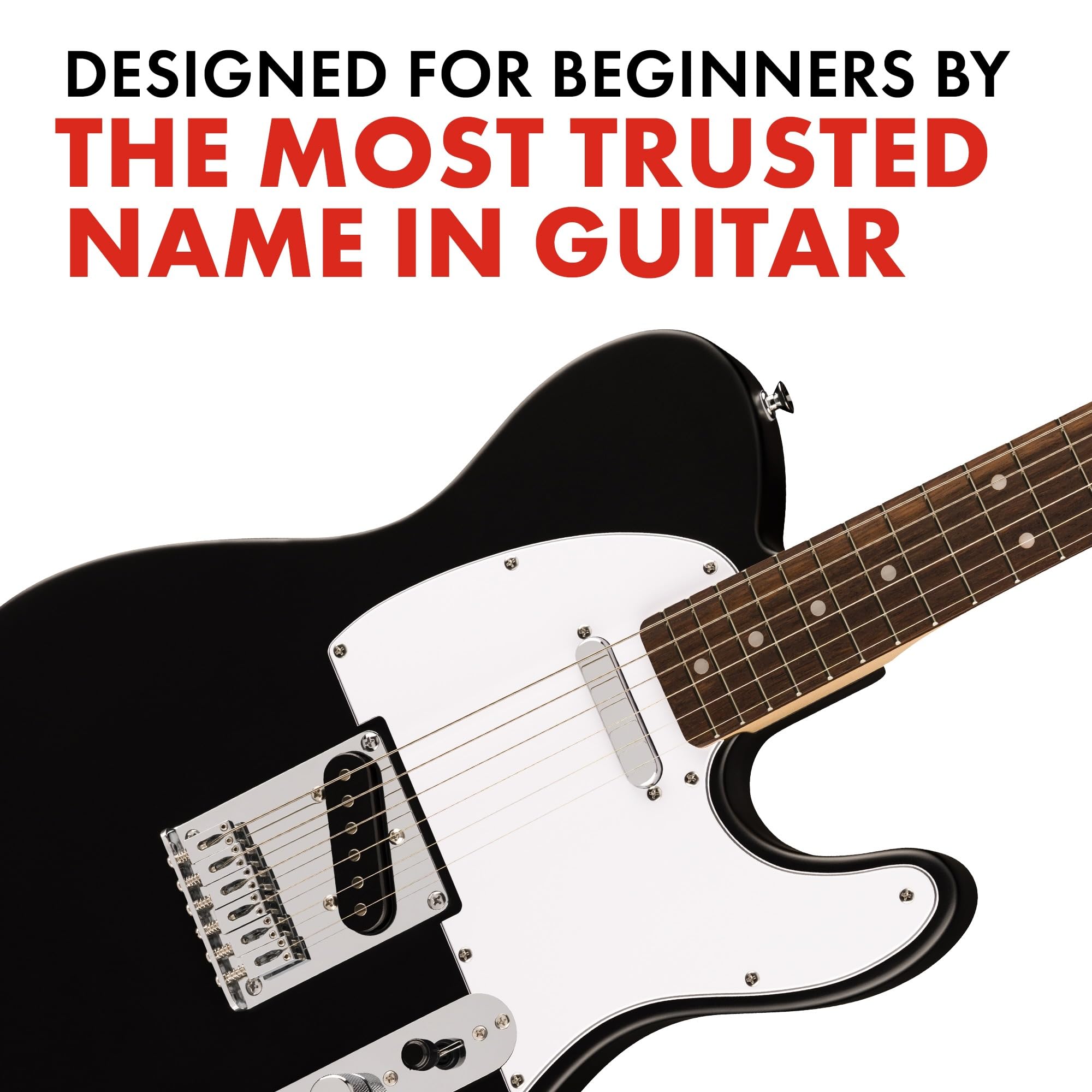 Fender Squier Debut Series Telecaster Electric Guitar, Beginner Guitar, 2 Year Warranty, Includes Free Lessons, Black With Satin