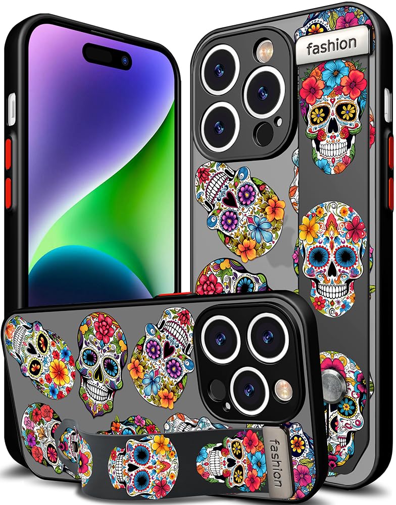 Cisland For Iphone 14 Pro Max Case Cute With Strap Stand Finger Kickstand, Designer Silicone Cover For Women Girls Compatible Wi