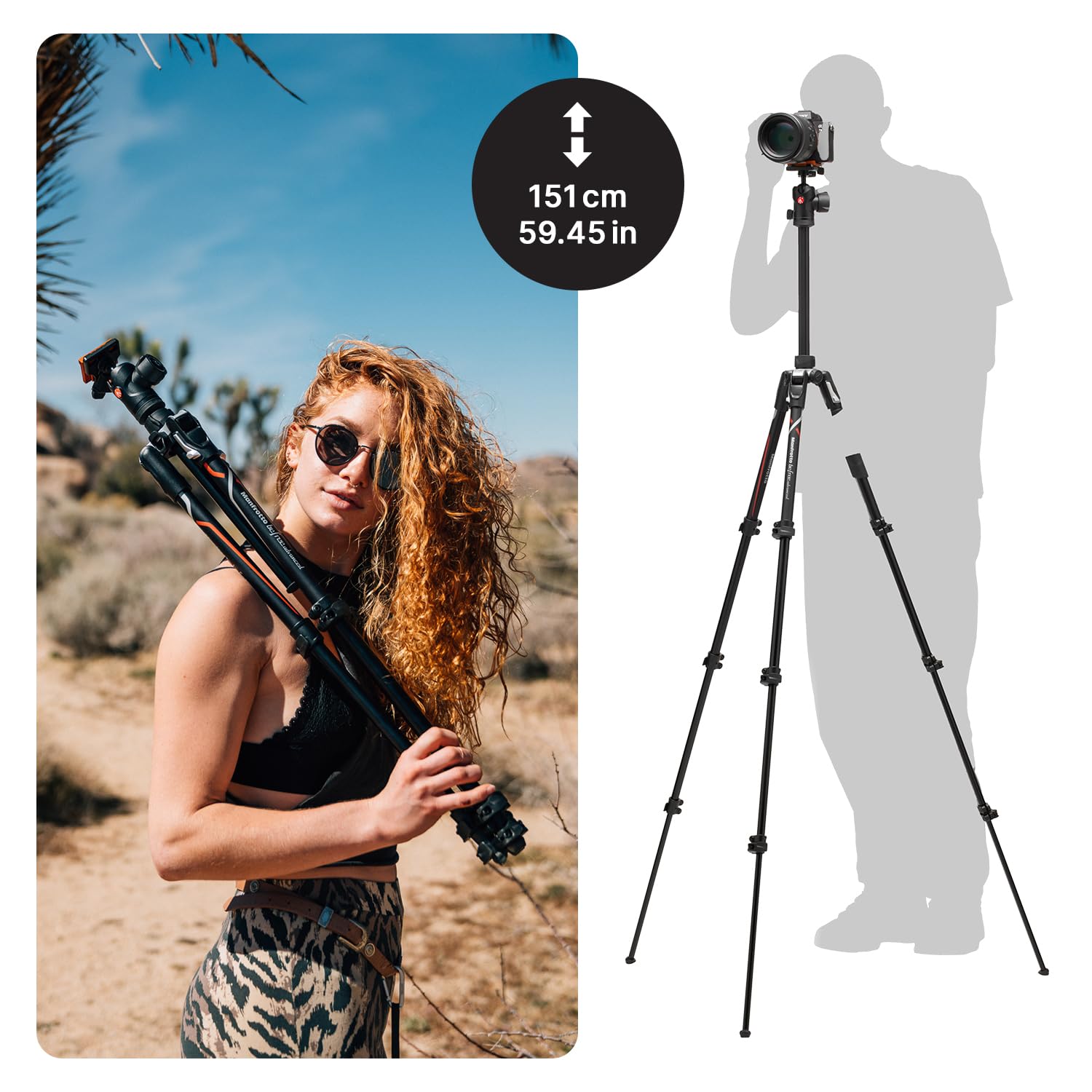 Manfrotto Befree Advanced Special Edition 4 Section Aluminum Travel Tripod With 494 Center Ball Head For Sony Alpha Cameras