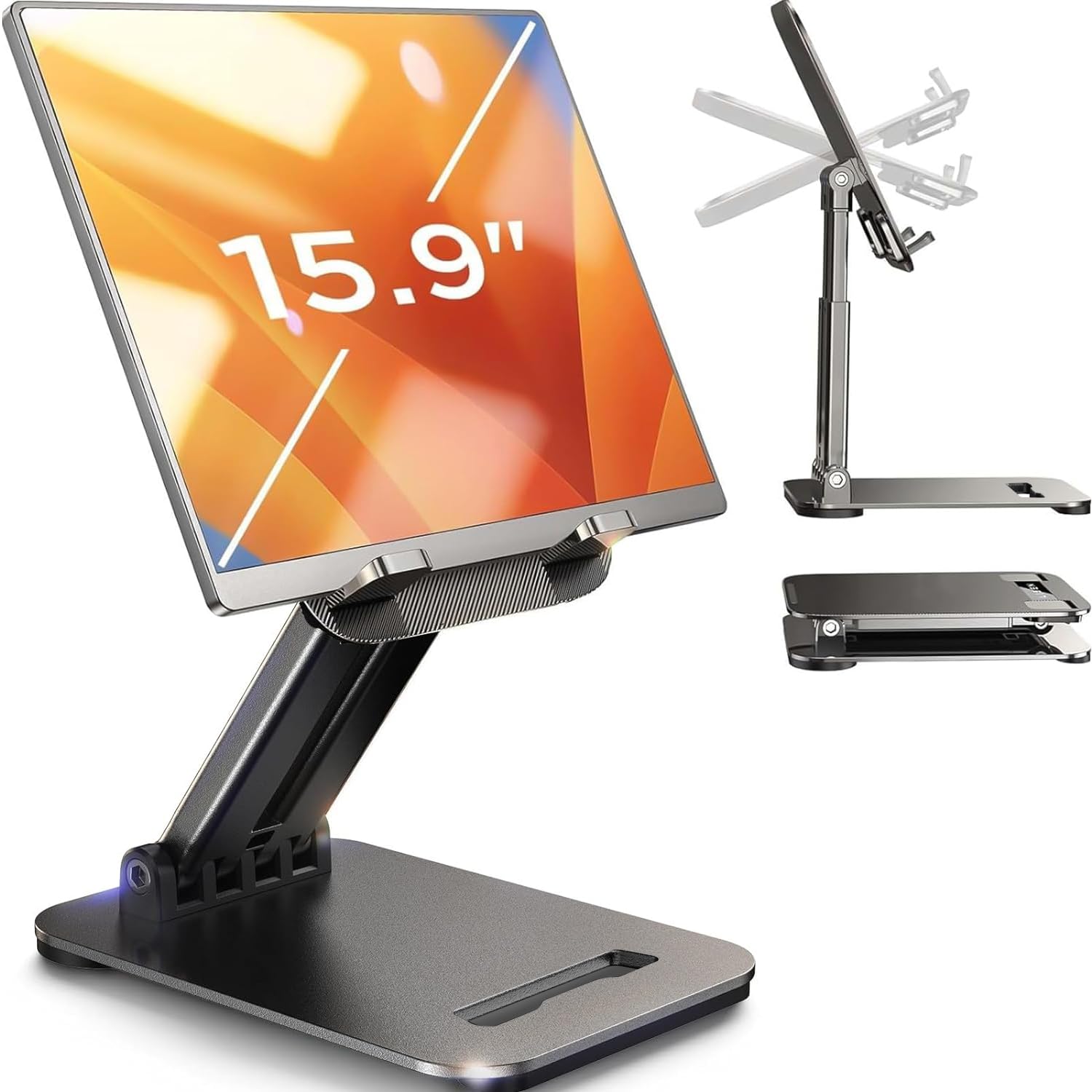 Lisen Tablet Stand For Ipad Stand Holder Desk, Foldable Ipad Pro Holder Portable Monitor Stand, Computer Office Desk Accessories
