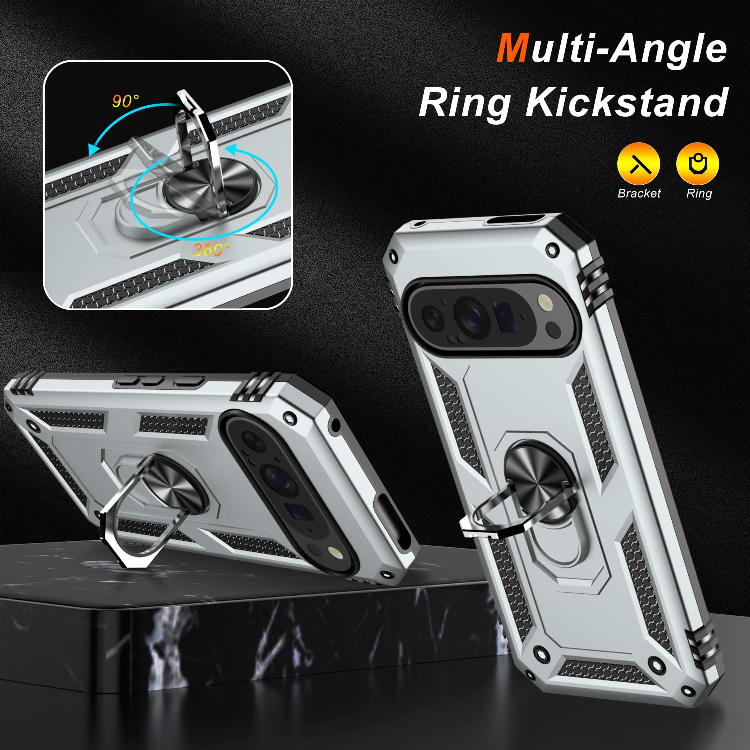 Lumarke For Google Pixel 9 Case/Google Pixel 9 Pro Case With Screen Protector,Pass 16Ft. Drop Tested Military Grade Protective P