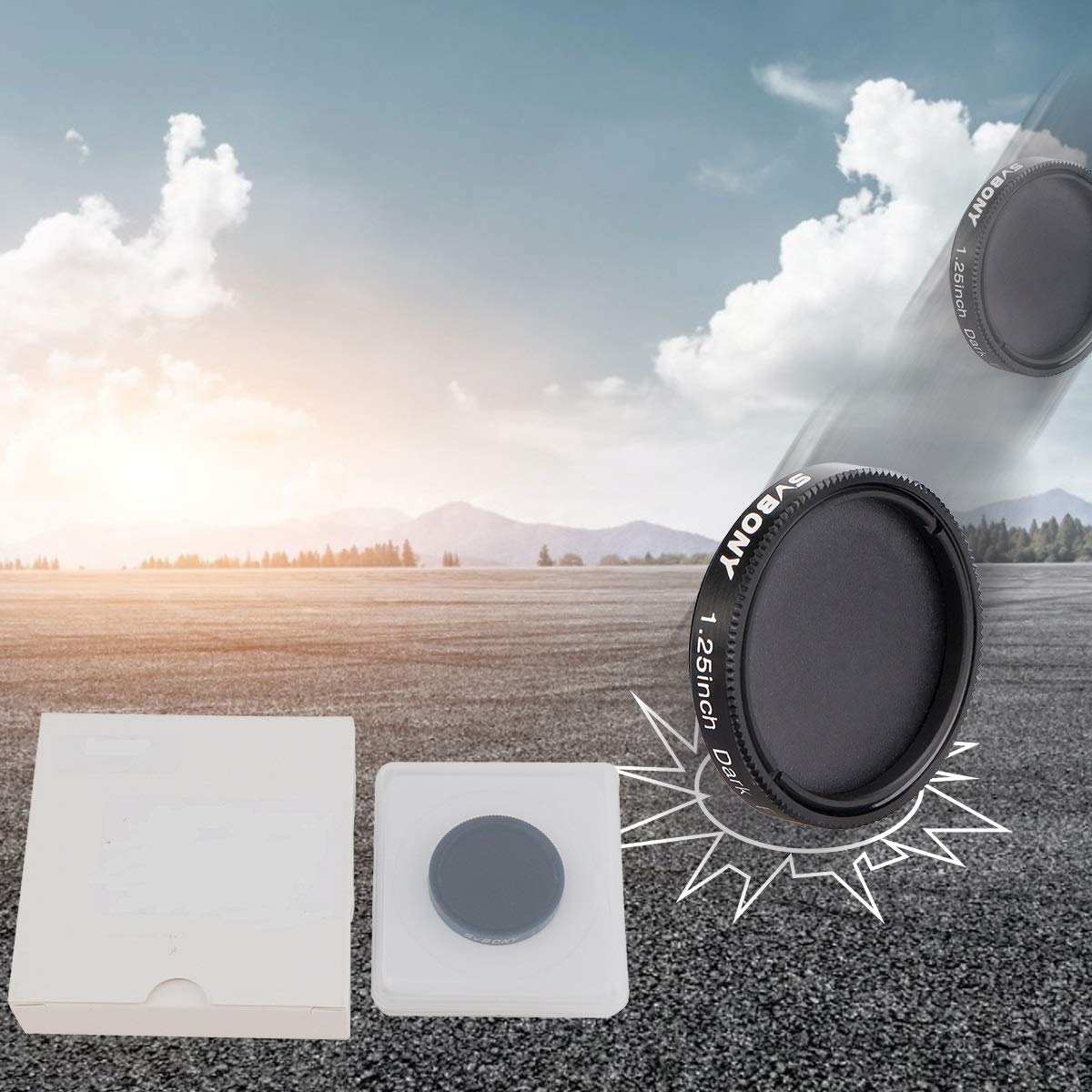 Svbony Sv164 Telescope Filter, 1.25 Inches Dark Frame Imaging Filter, For Eliminate Camera Noise And Hot Pixels, Black