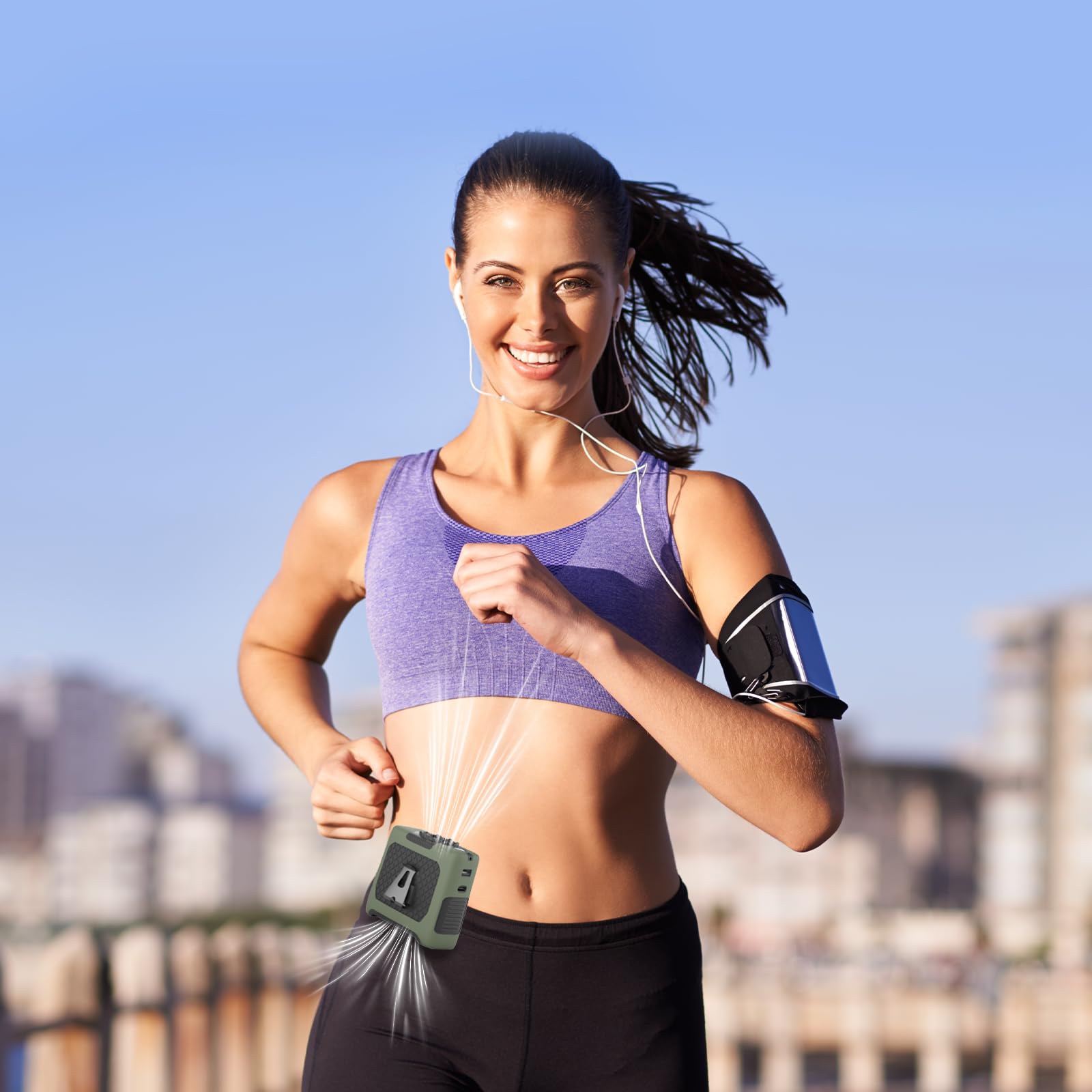 Portable Fan Wearable Personal Fan With 5 Speed Max 55 Working Hours Low Noise Portable Neck Fans Cooling Waist Fans For Camping