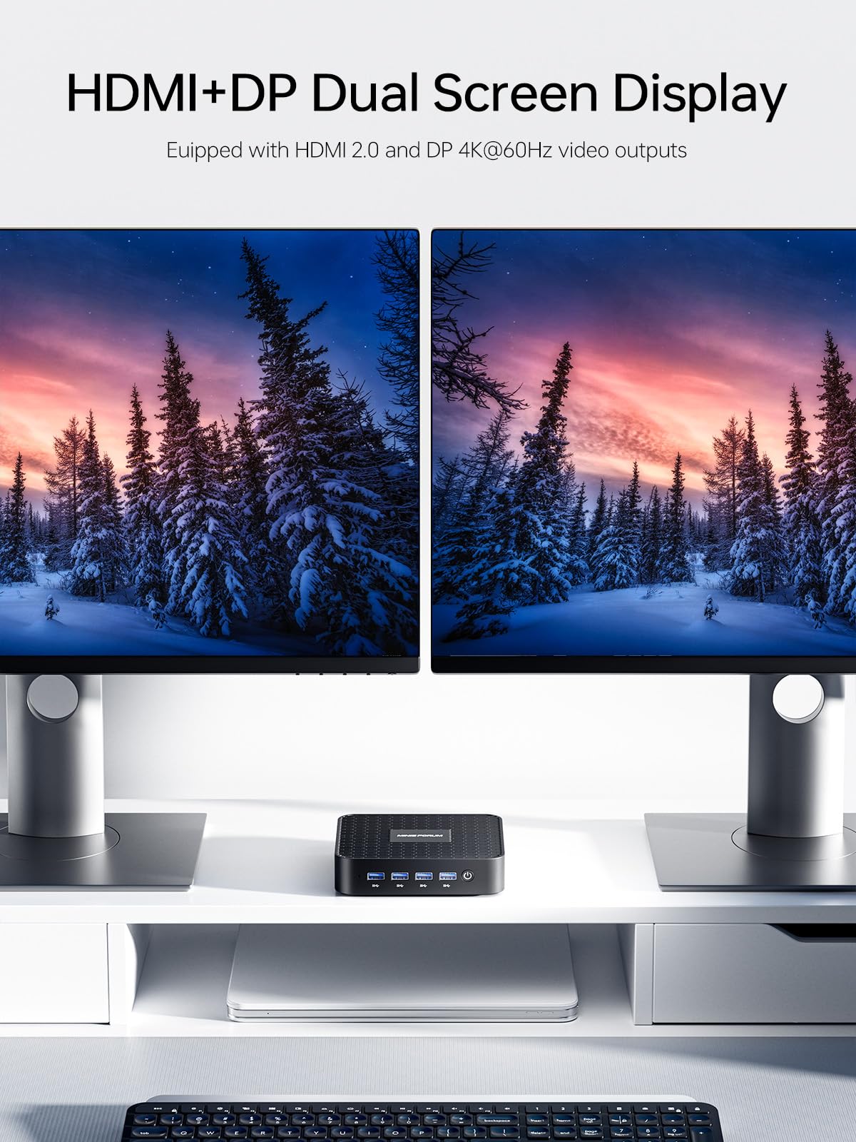 Minisforum Gk41 Mini Pc Celeron Processor J4125 Quad Core(Up To 2.7Ghz),8Gb Ddr4 256Gb Ssd Mini Desktop Computer 4X Usb 3.0 Port