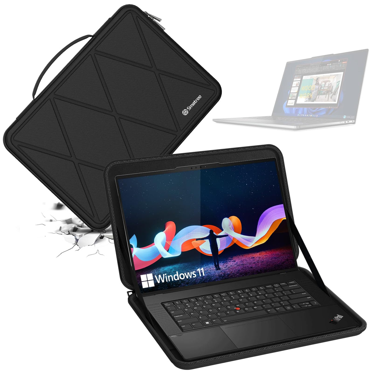 Smatree Hard EVA Protective Sleeve Case Compatible for 16 inch Lenovo ThinkPad P1 Gen 7 Mobile Workstation, for 16 inch Lenovo ThinkPad Z16 Laptop Waterproof and Anti-Shock Sleeve (X8279)