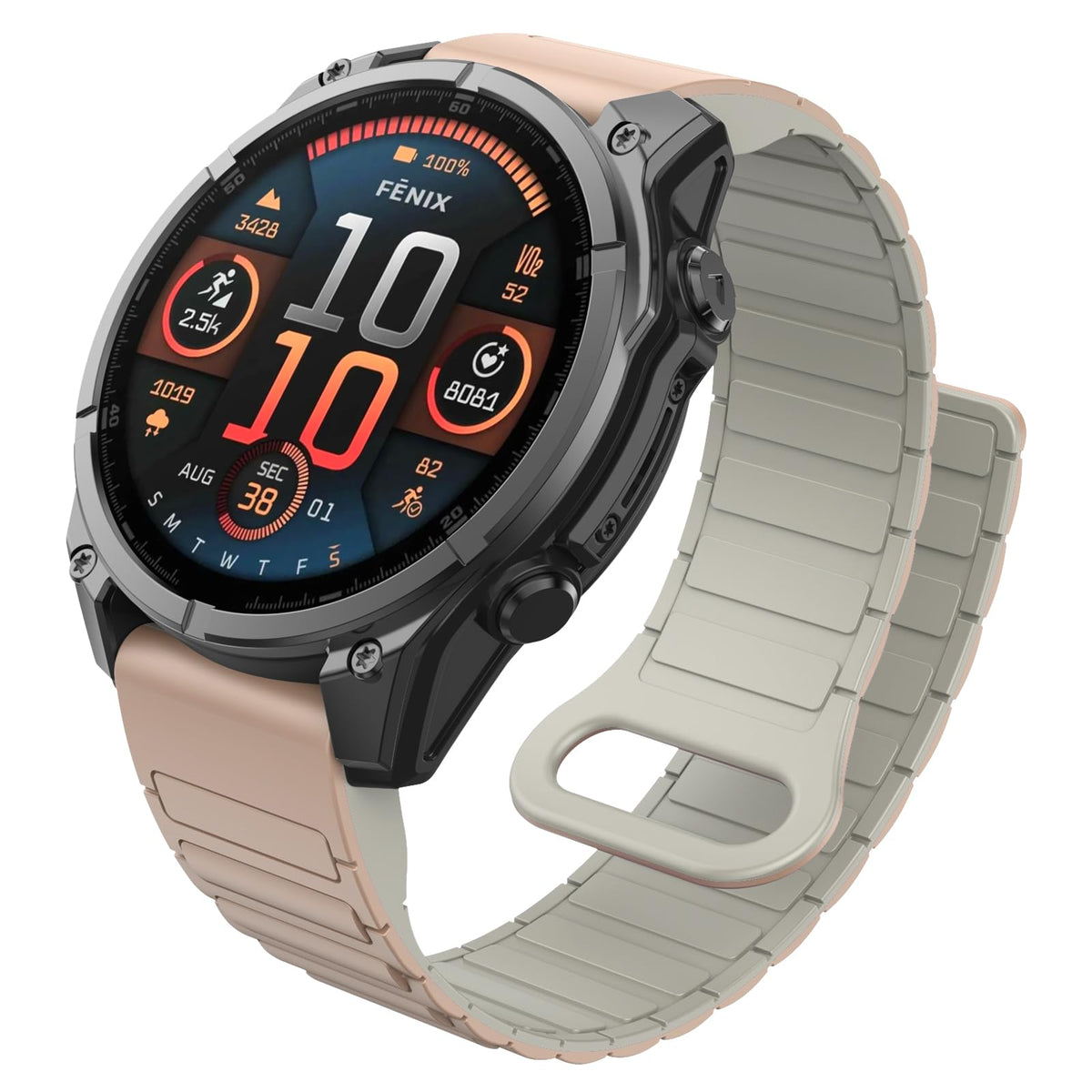 Mysnbkn Watch Bands Compatible With Garmin Fenix 8 47Mm / Fenix 7 / Fenix 6, 22Mm Double Sided Silicone Magnetic Watch Band Soft