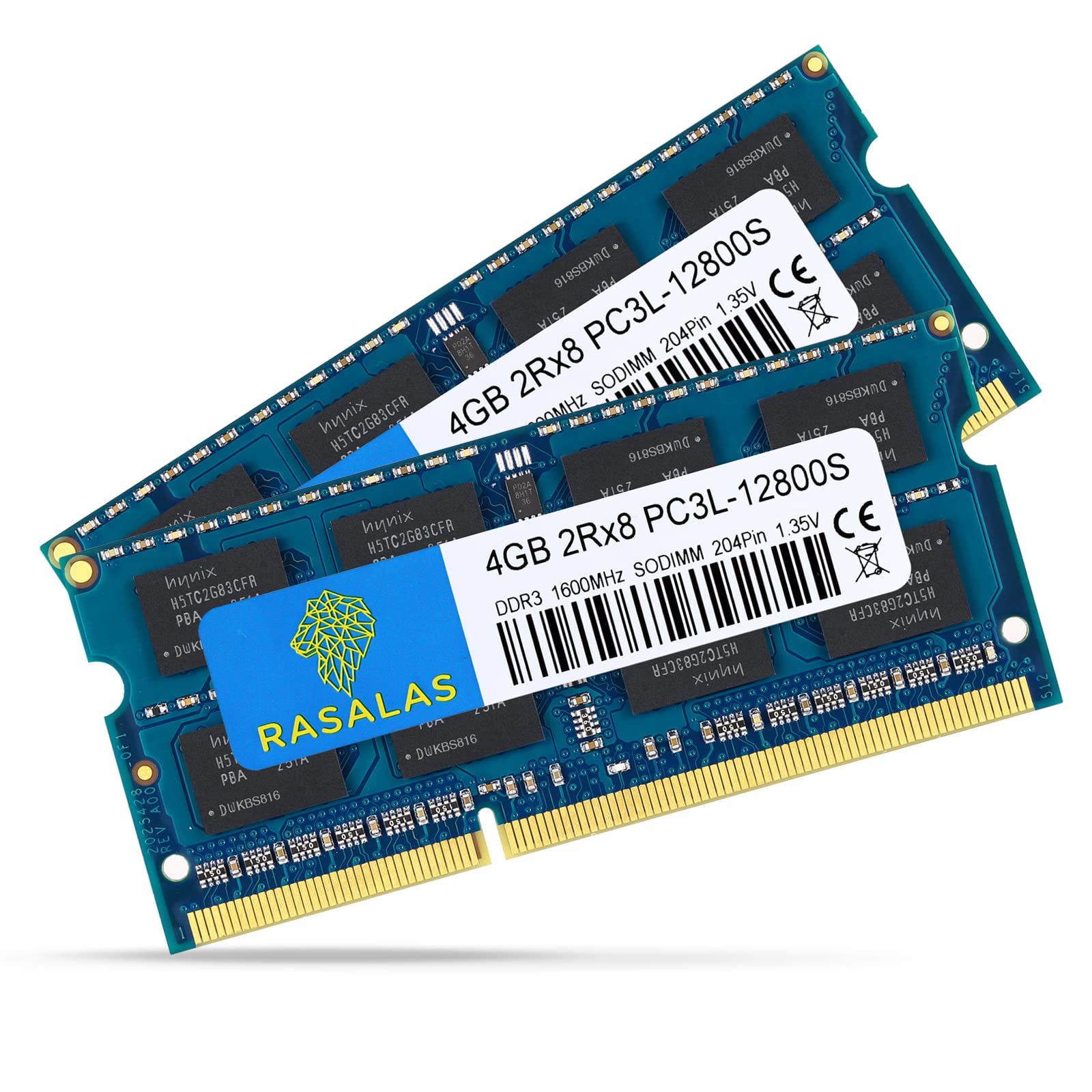 Rasalas 8Gb Kit (2X4Gb) Ddr3L 1600Mhz Sodimm Pc3L 12800 (Pc3L 12800S) Sodimm Cl11 Non Ecc Unbuffered 204 Pin Laptop, Notebook,Ai