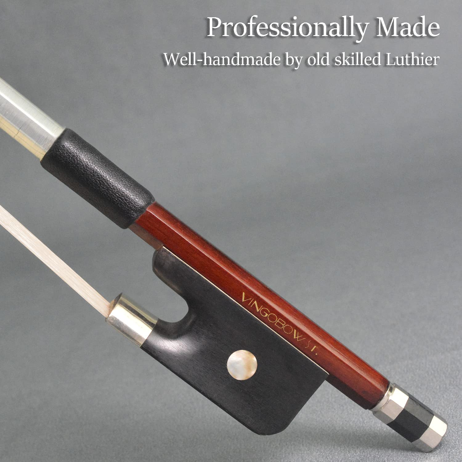 Double Bass Bow 3/4 Size French Model Natural Horsehair Vingobow 300Bf 70.5Cm Brazilwood Stick Ebony Frog Well Balanced Sweet So