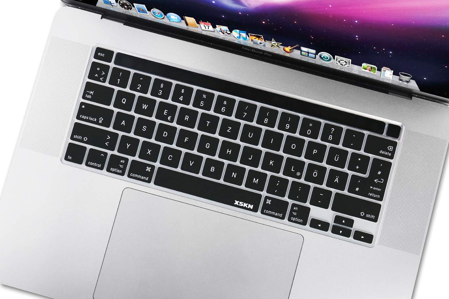Xskn German Language Black Silicone Keyboard Cover Skin For Touch Bar Models 2019 Macbook Pro 16 Inch A2141 2020 Macbook Pro 13.