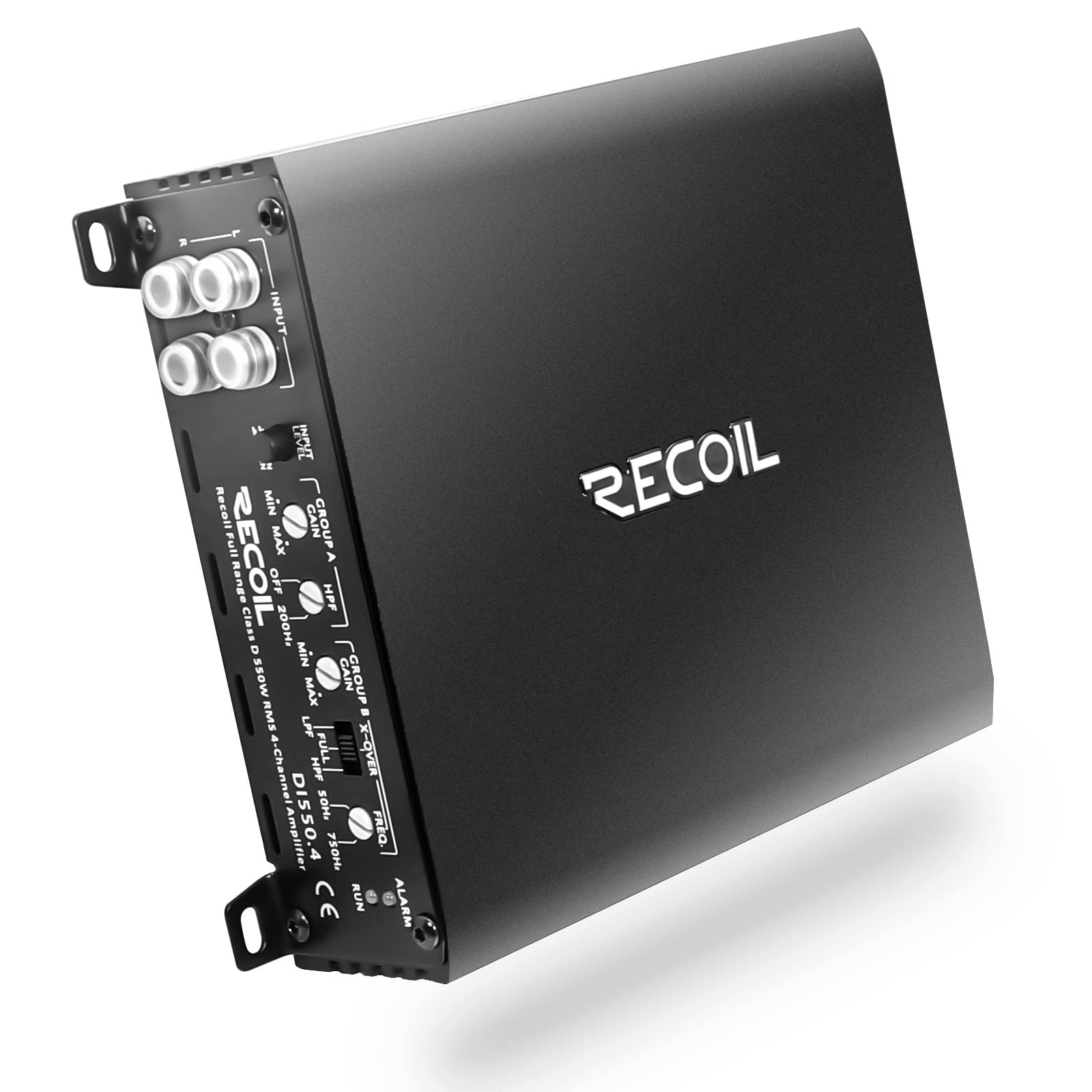 Recoil Di550.4 Full Range Class D 4 Channel Car Audio Amplifier, 1,040 Watts Max Power, 2 4 Ohm Stable, Mosfet Power Supply, Bri