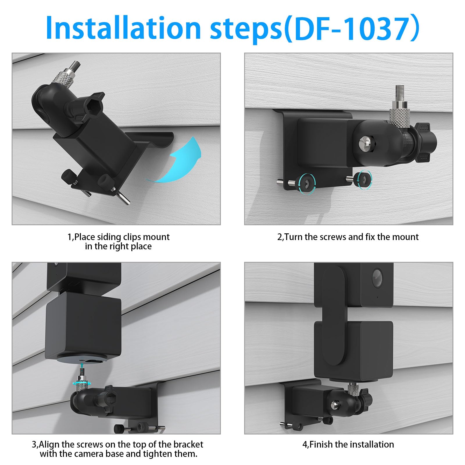 Koroao Vinyl Siding Mount Compatible With Wyze Cam Pan V3 Camera (Black)