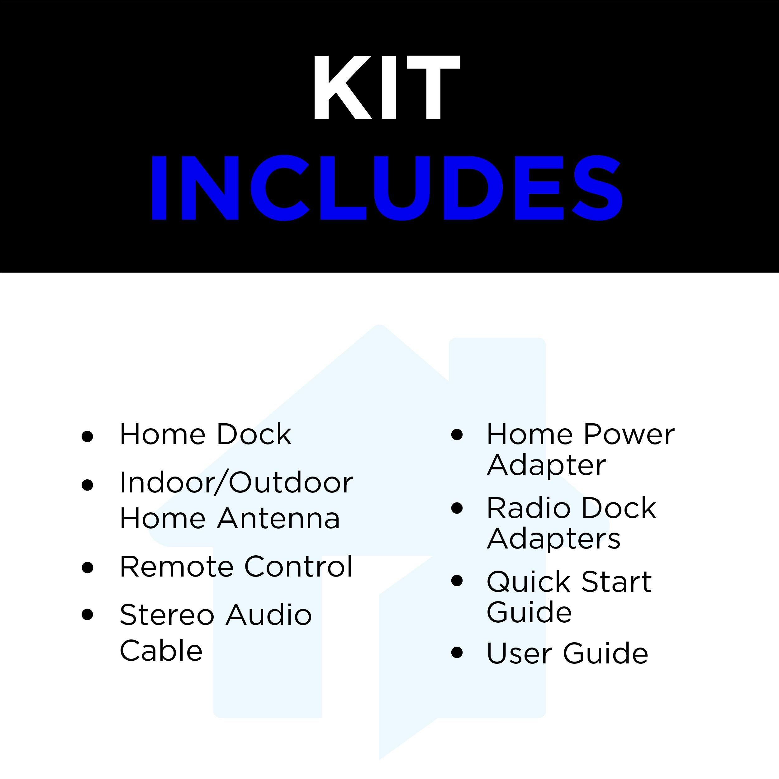 SiriusXM SXDH3 Satellite Radio Home Dock Kit with Antenna and Charging Cable (Black)