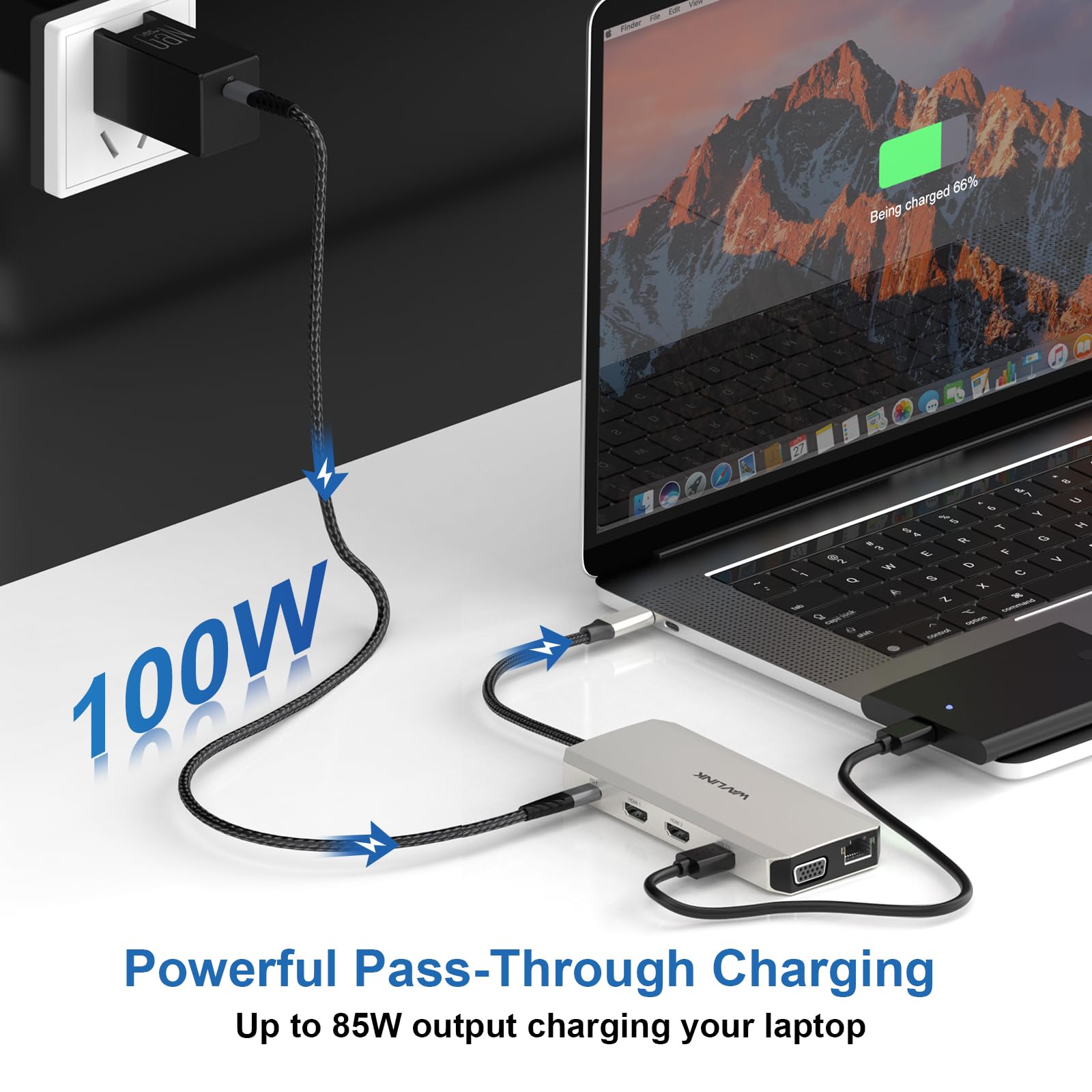 Wavlink Usb C Hub, 12 In 1 Usb C Docking Station Dual Triple Monitor With 2 Hdmi, Vga, 100W Pd, Ethernet, 5 Usb, Sd/Tf Card Reader, Audio For Mac/Dell/Acer/Hp/Asus/Steam Deck/Rog Ally/Lenovo Laptop