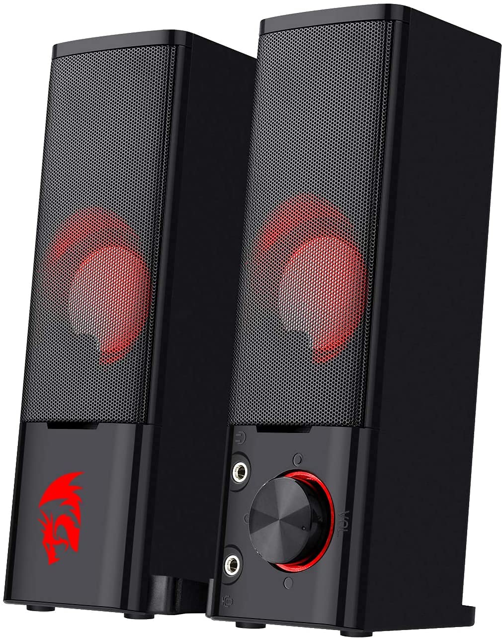 Redragon GS550 PC Gaming Speakers, 2.0 Channel Desktop Computer Sound Bar with Compact Maneuverable Size, Headphone Jack, Qualit