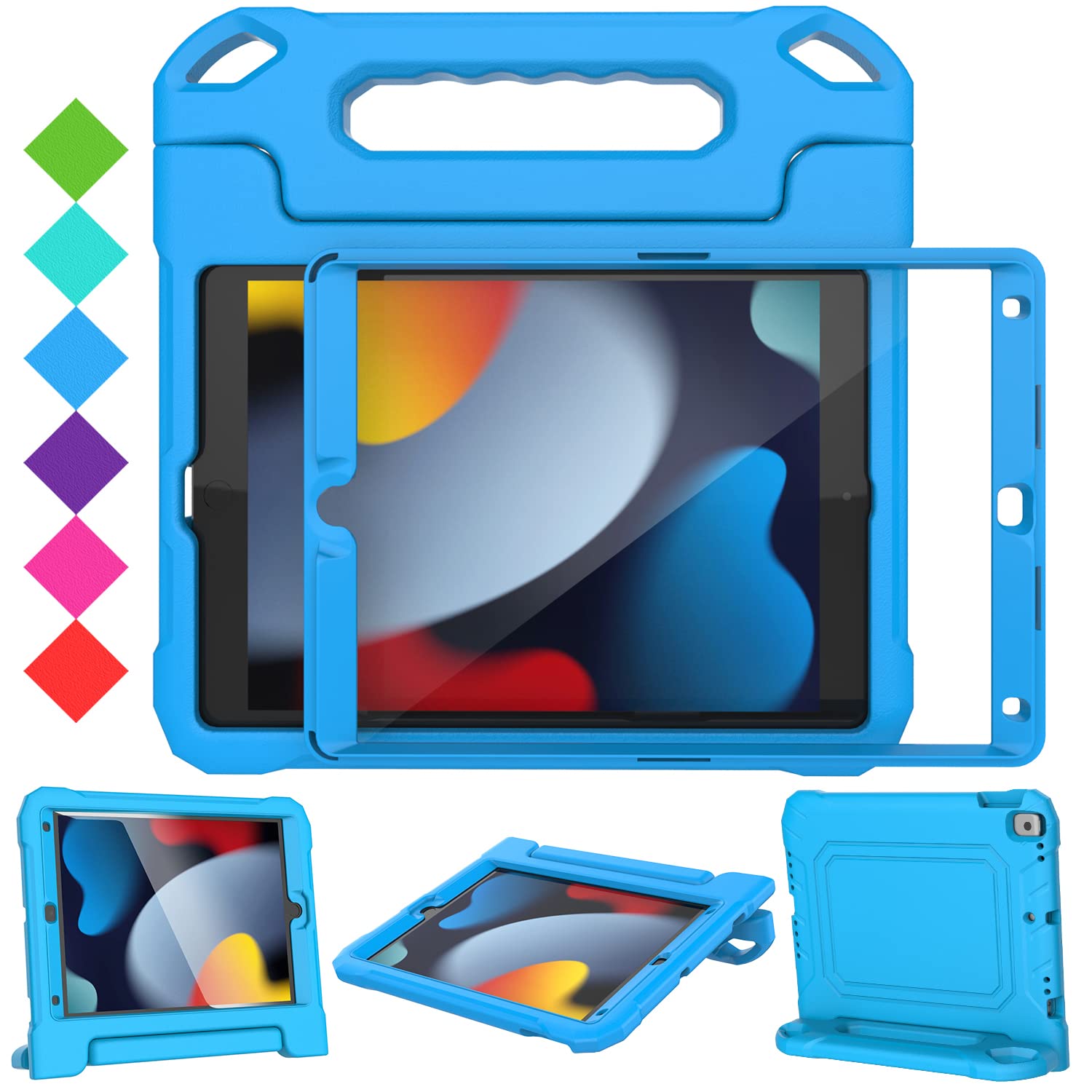 Suplik Kids Case For Ipad 9Th/8Th/7Th Generation(10.2 Inch, 2021/2020/2019), Ipad 10.2 Case With Screen Protector, Durable Shock