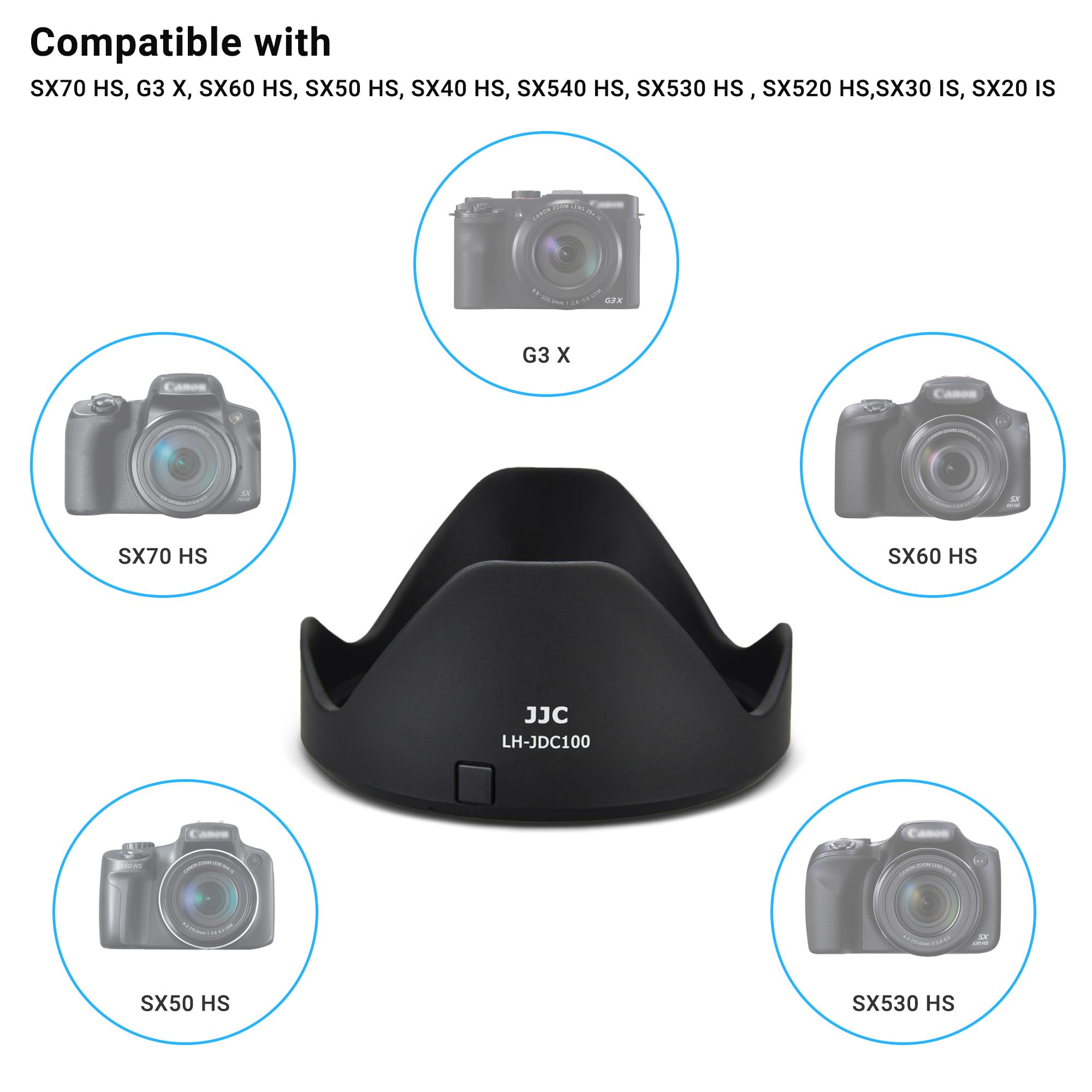Jjc Reversible Lens Hood Shade Protector & 67Mm Filter Adapter Ring For Canon Powershot Sx70 Hs, G3 X, Sx60 Hs, Sx50 Sx40 Hs, Sx